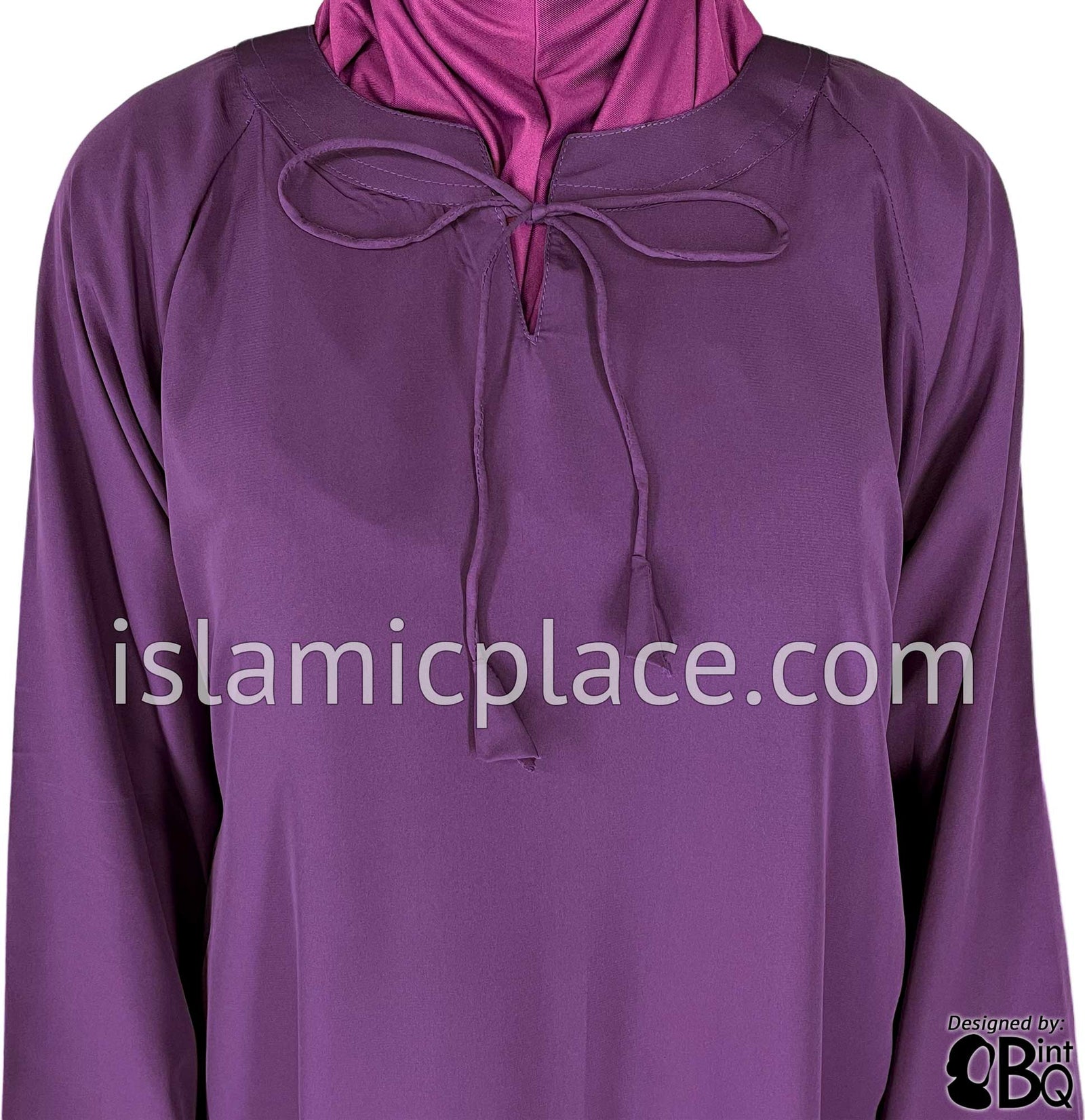 Purple - Sadia Stylish Abaya with Neckline String by BintQ - S16