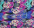 Cabaret Pink and Blue Stamped Bouquet Design - 45" Square Printed Khimar
