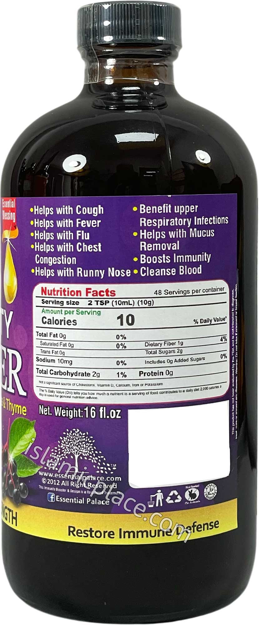 Organic Immunity Booster with Black Elderberry, Echinacea & Thyme 16 oz