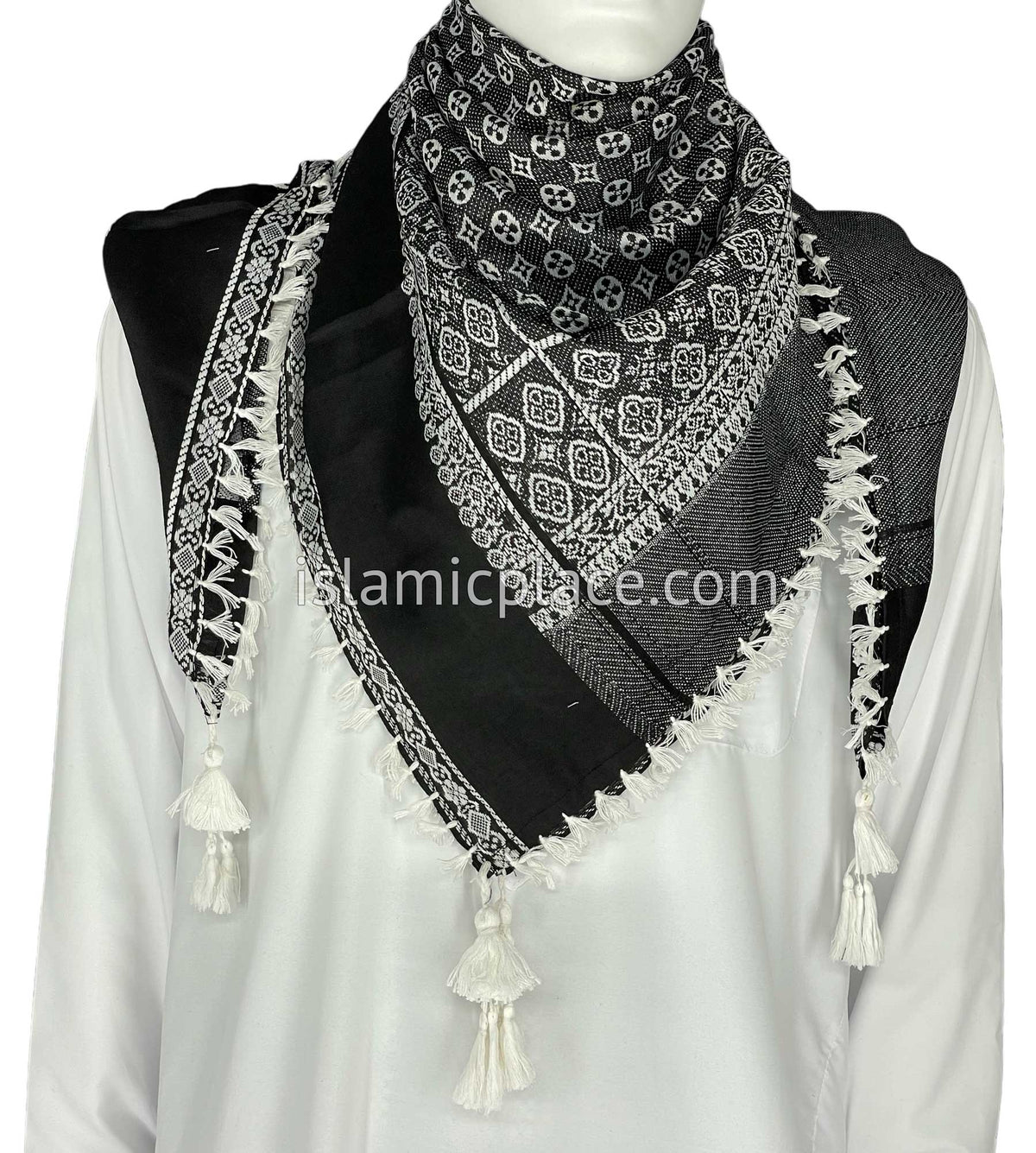Black and White - Abdul Aziz Collection Men Scarf Kifaya