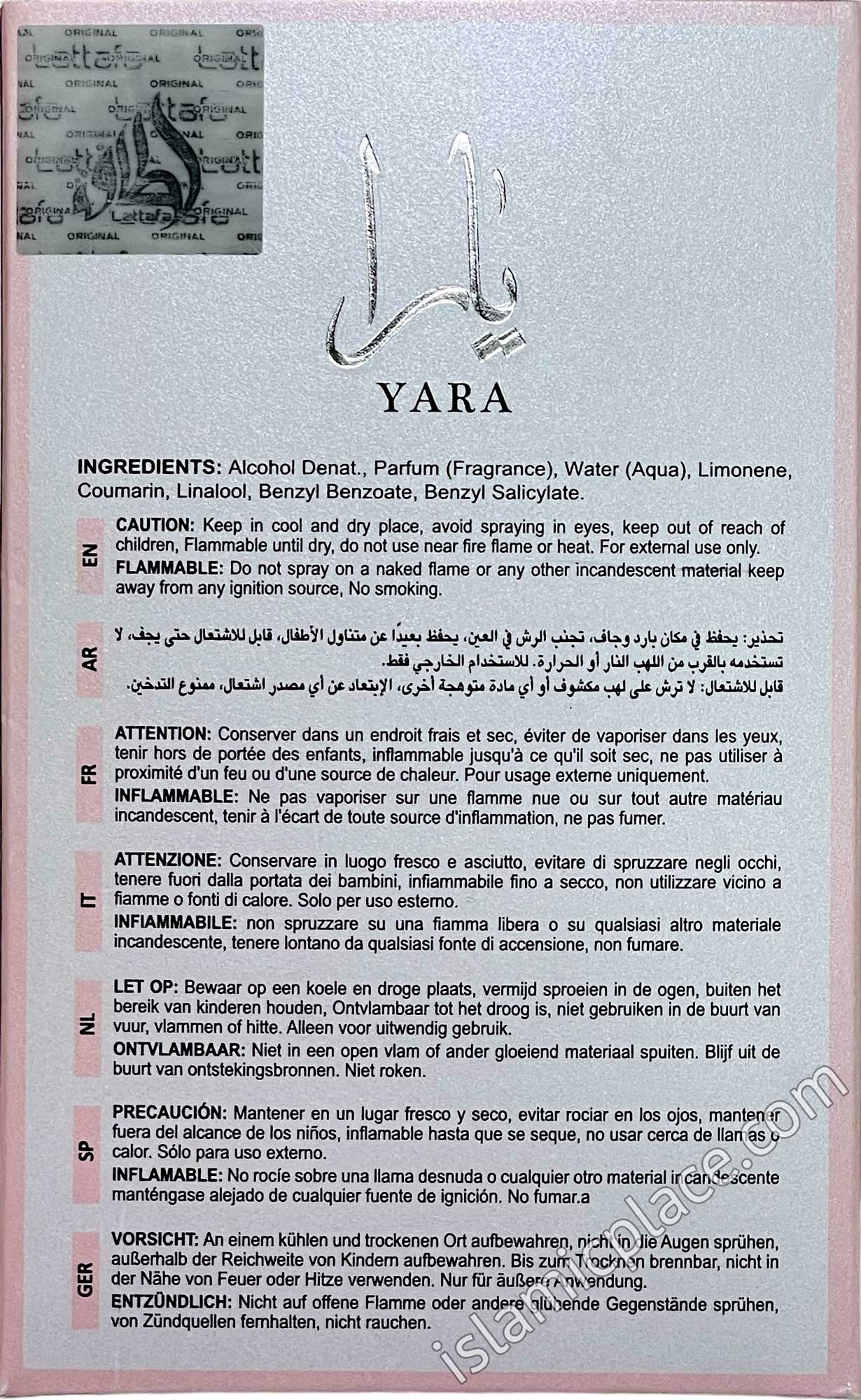 Yara Pink Perfume by Lattafa 100ml The Islamic Place