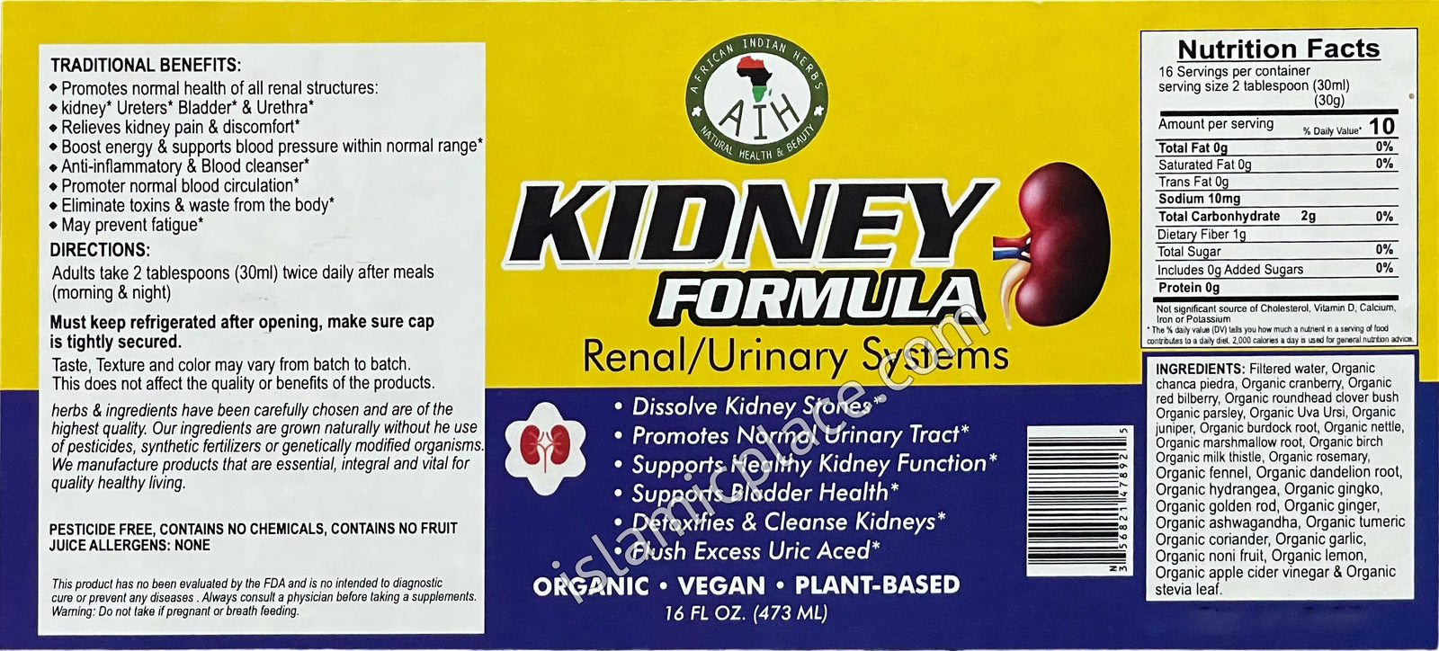 Kidney Formula - Renal/Urinary Systems 16 oz