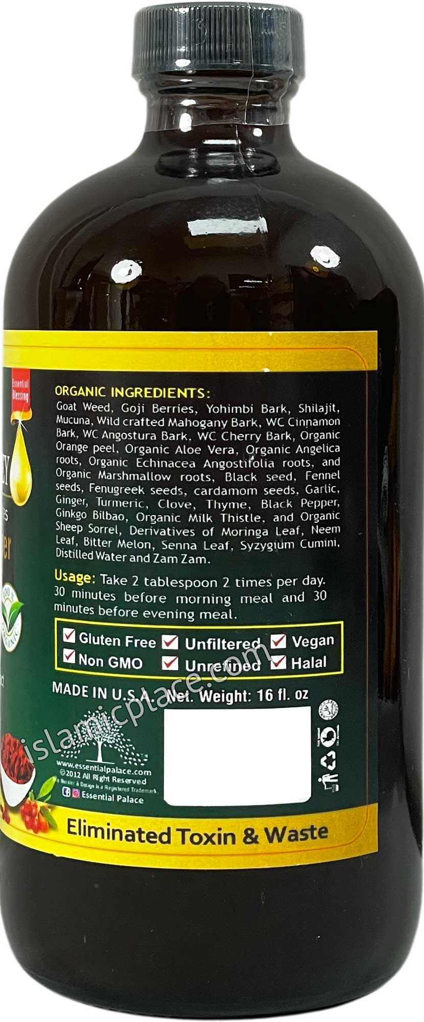 Wild Honey Goat Weed & Goji Berries Testosterone Booster with Yohimbi Bark, Shilajit & Mucuna Extract 16 oz