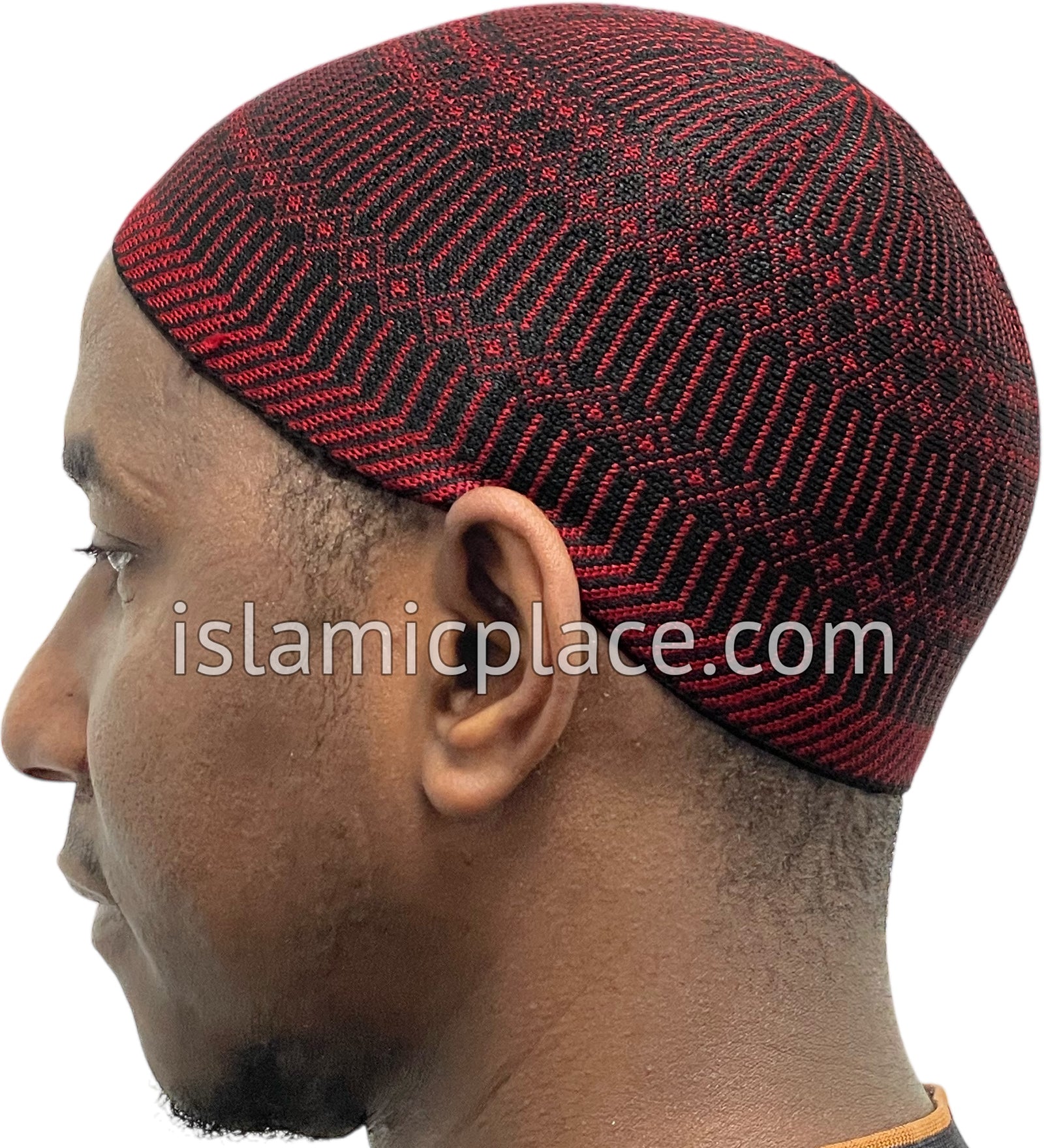 Black and Red - Traditional Cotton Knitted Ibrahim Designer Kufi