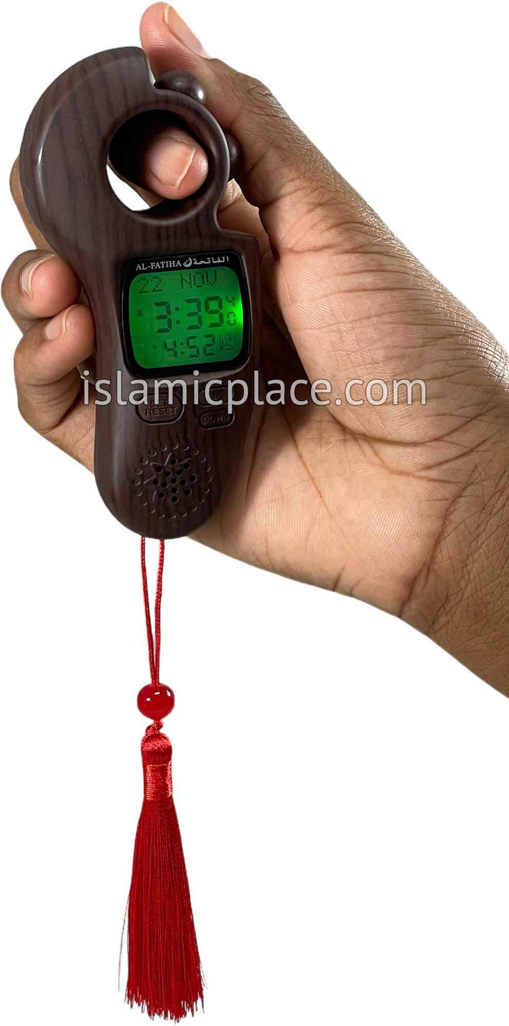 Dark Wood Grain - Electronic Tasbih with Azan and Prayer Times Reminder
