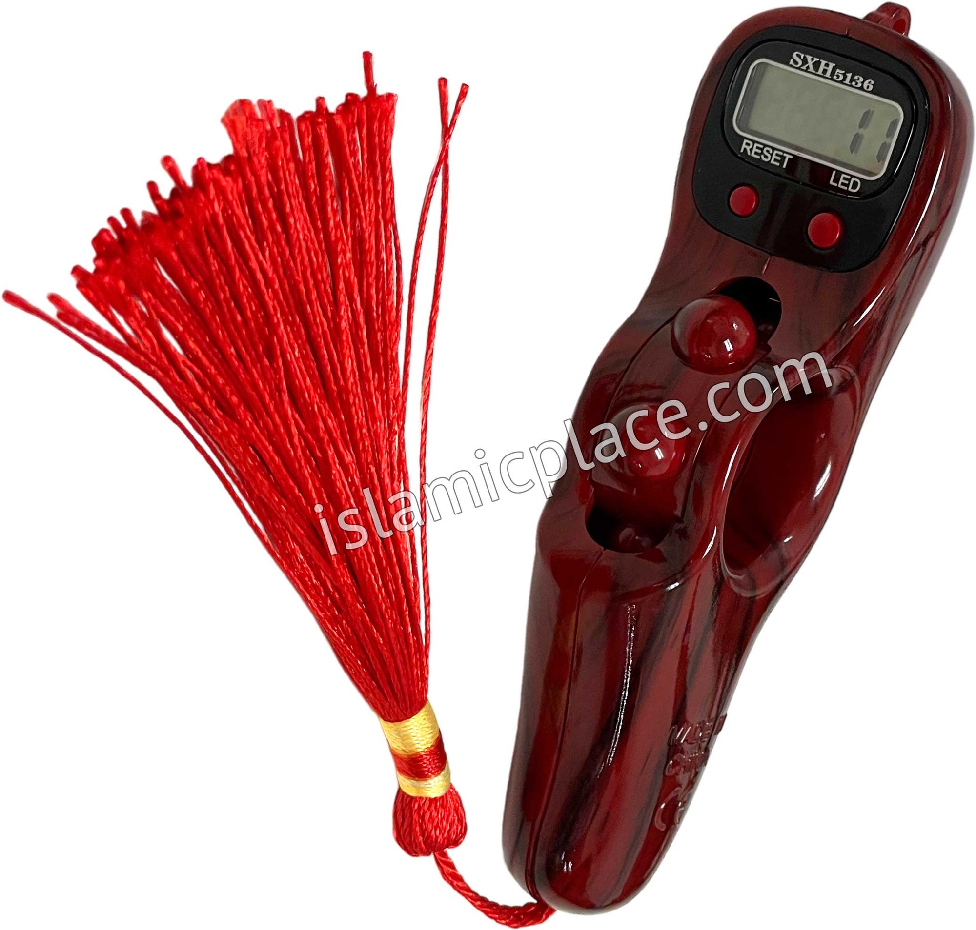 Red Wood Grain - Electronic Tasbih with Digital Tally Counter