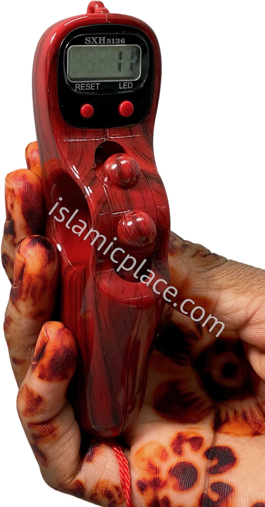 Red Wood Grain - Electronic Tasbih with Digital Tally Counter