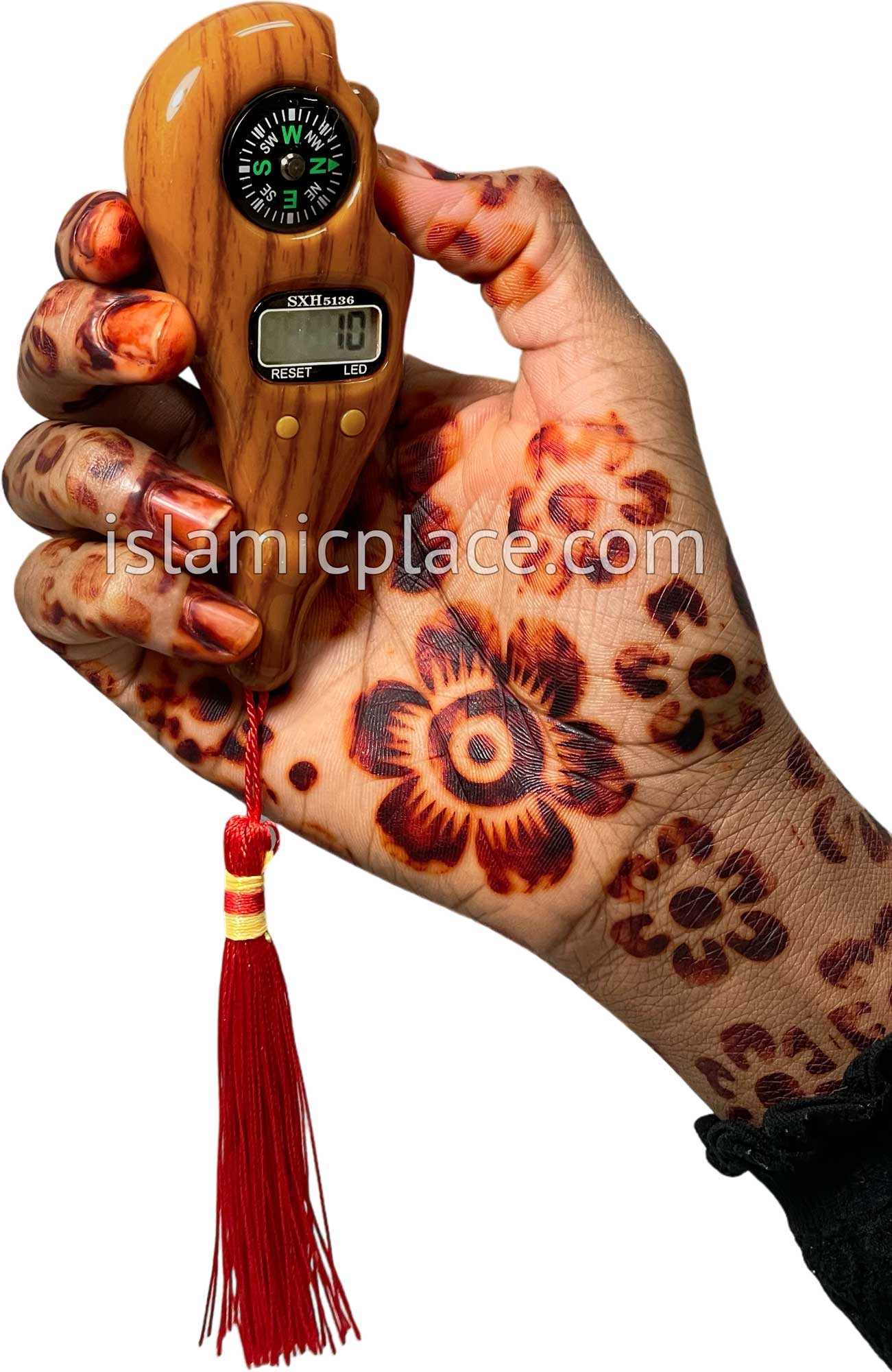 Light Wood Grain - Electronic Tasbih with Compass