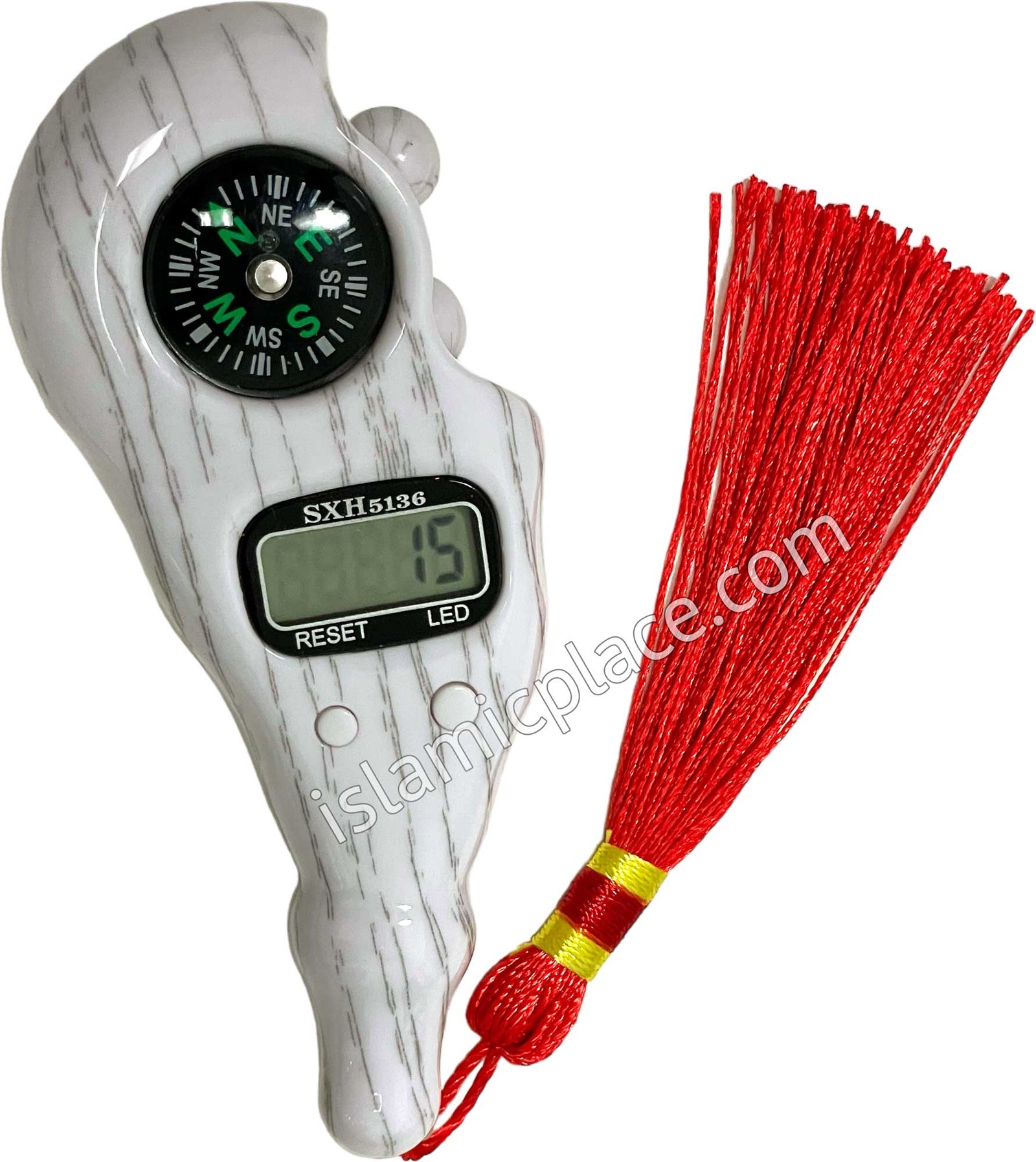 White Marble - Electronic Tasbih with Compass