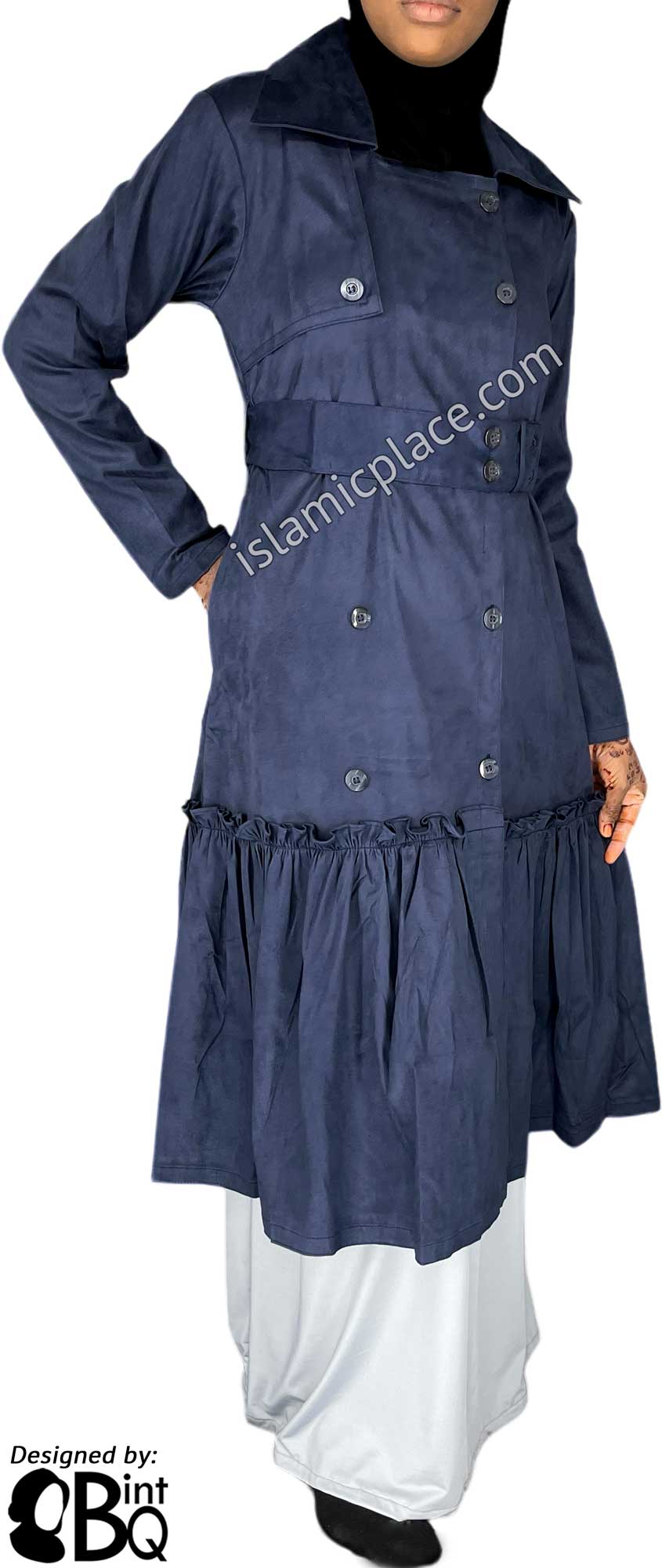 Navy Blue - Aneesa Designer Coat by BintQ - BQ222
