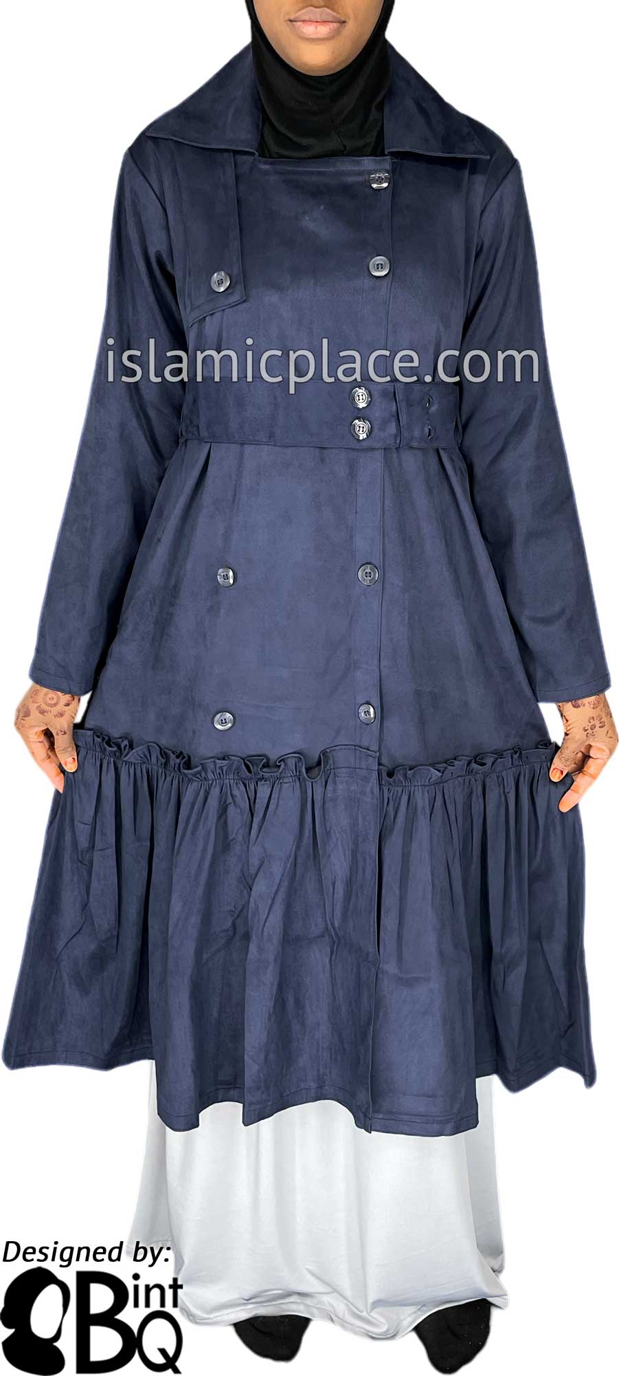 Navy Blue - Aneesa Designer Coat by BintQ - BQ222