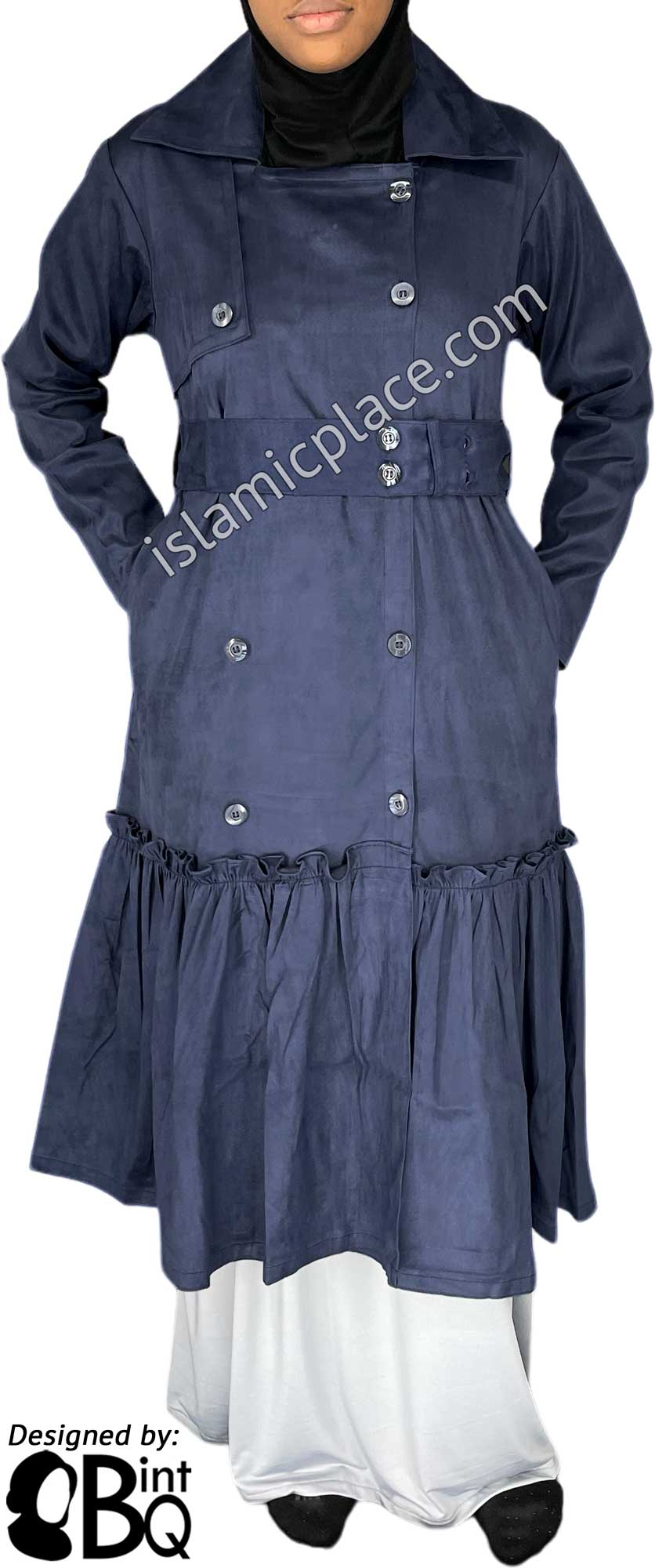 Navy Blue - Aneesa Designer Coat by BintQ - BQ222