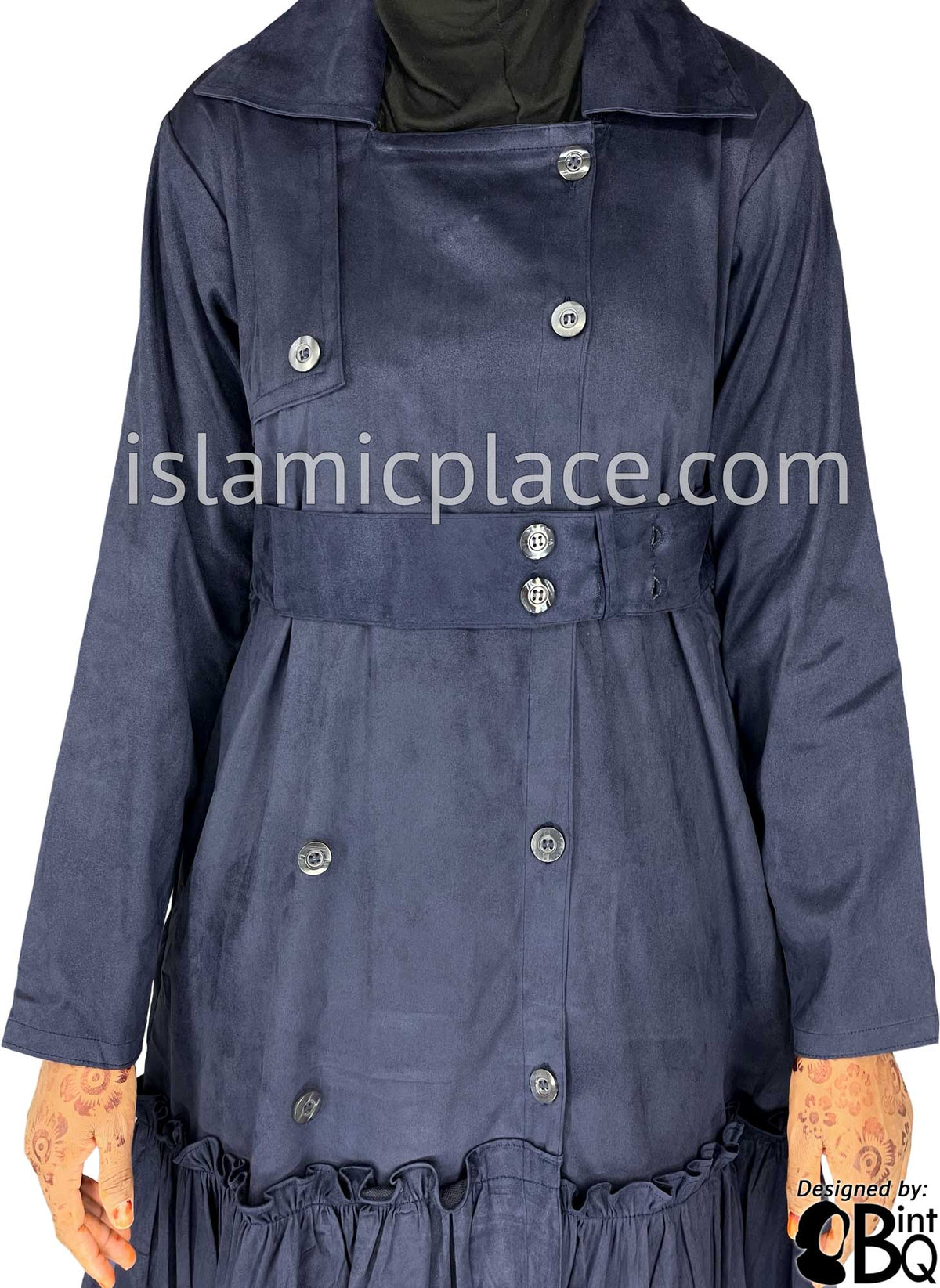 Navy Blue - Aneesa Designer Coat by BintQ - BQ222