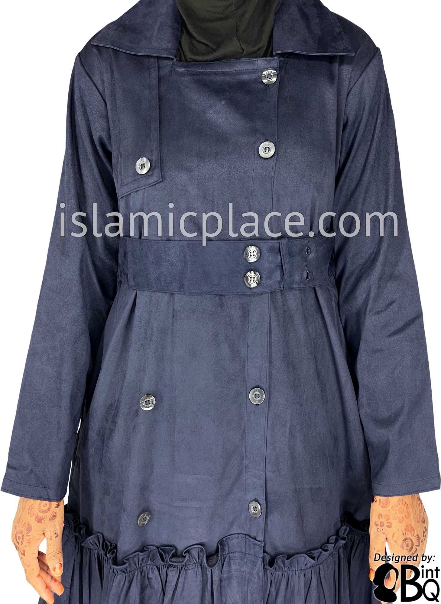 Navy Blue - Aneesa Designer Coat by BintQ - BQ222