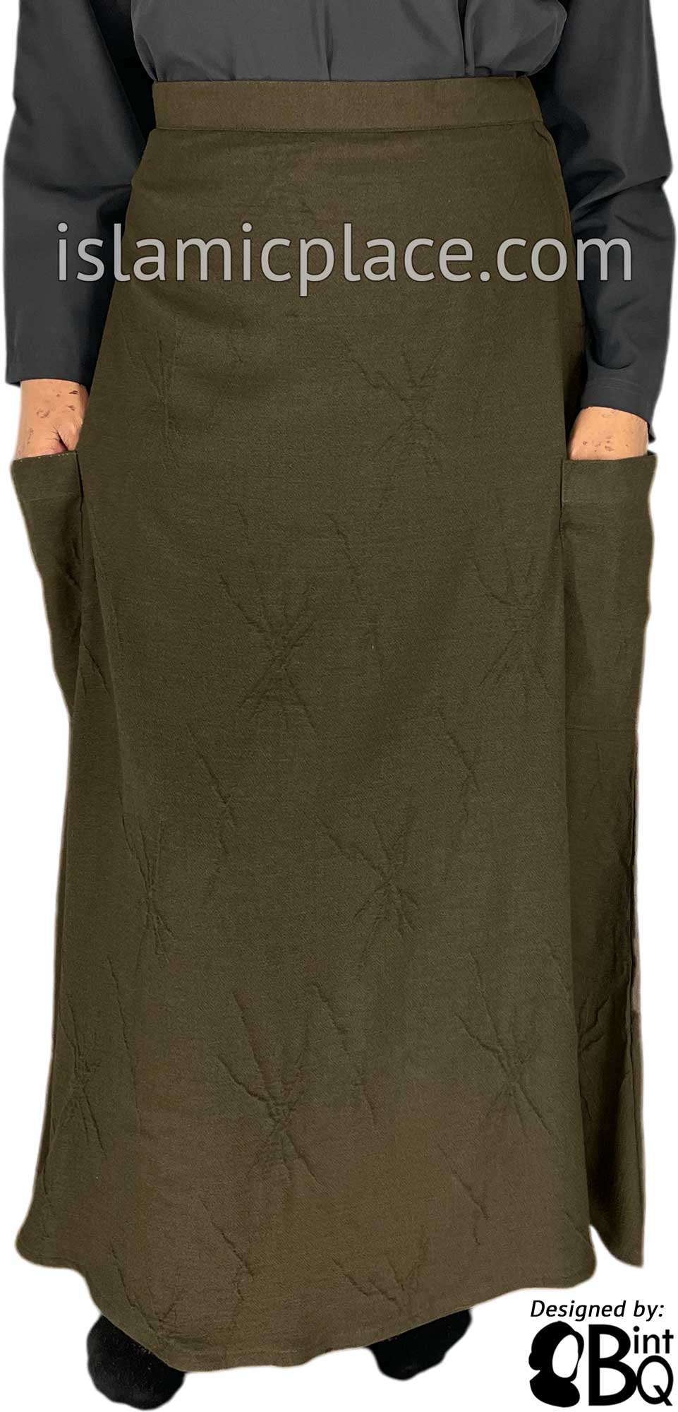 Taupe Olive - Jenna Style Desinger Skirt by BintQ - BQ236