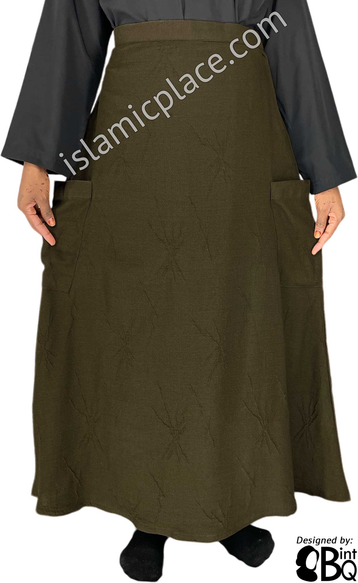 Taupe Olive - Jenna Style Desinger Skirt by BintQ - BQ236