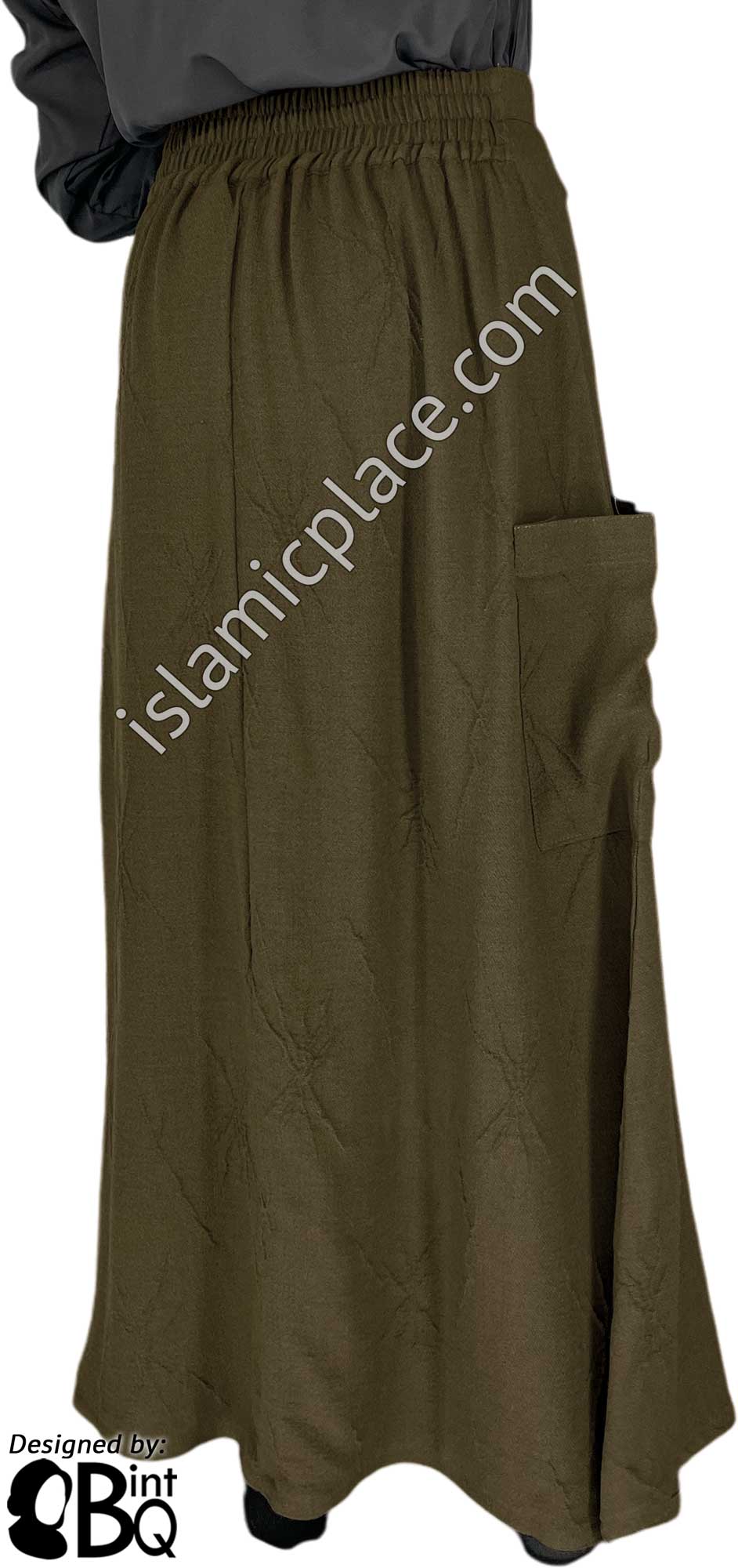 Taupe Olive - Jenna Style Desinger Skirt by BintQ - BQ236