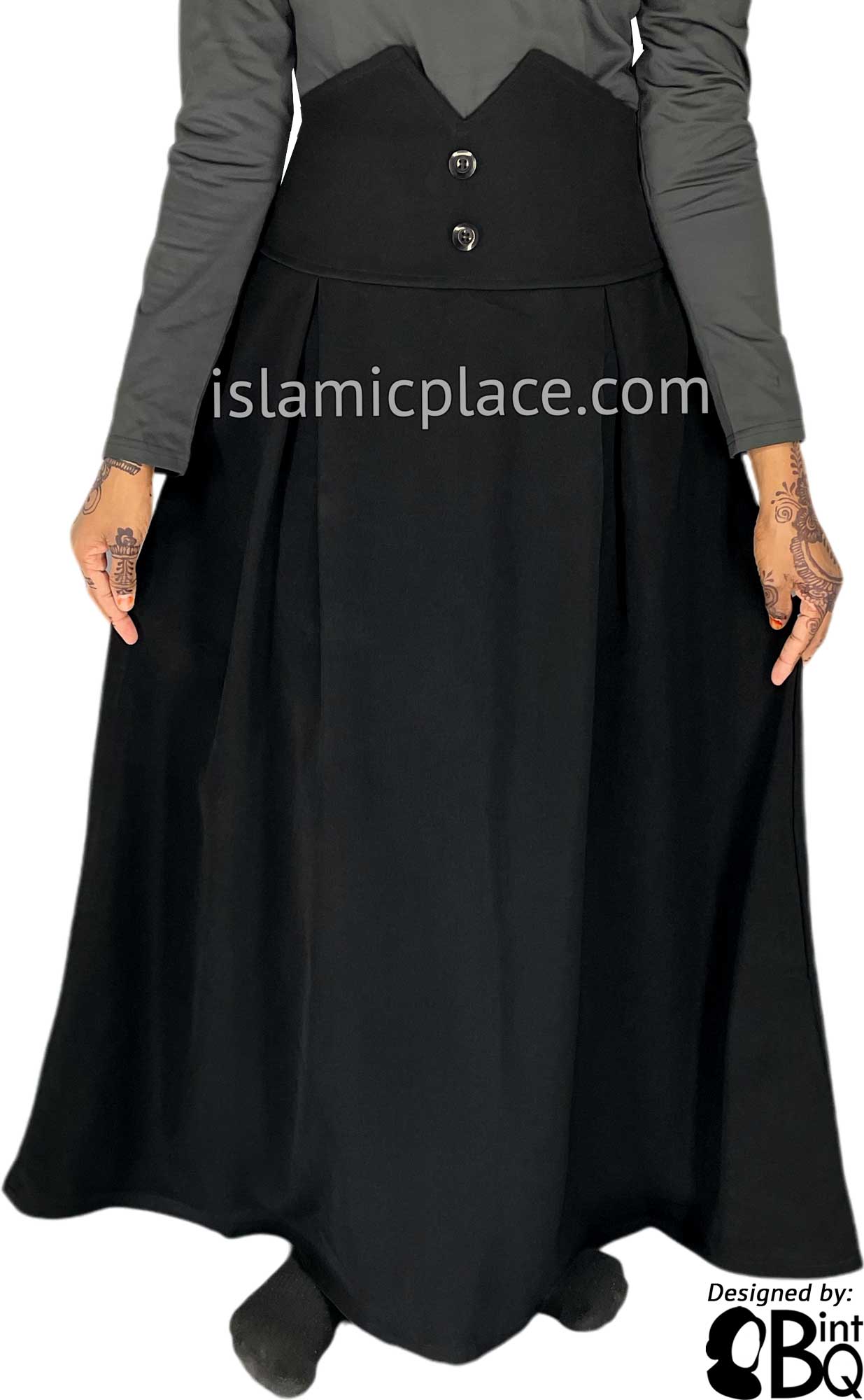 Black - Nasirah Style Desinger Skirt by BintQ - BQ231