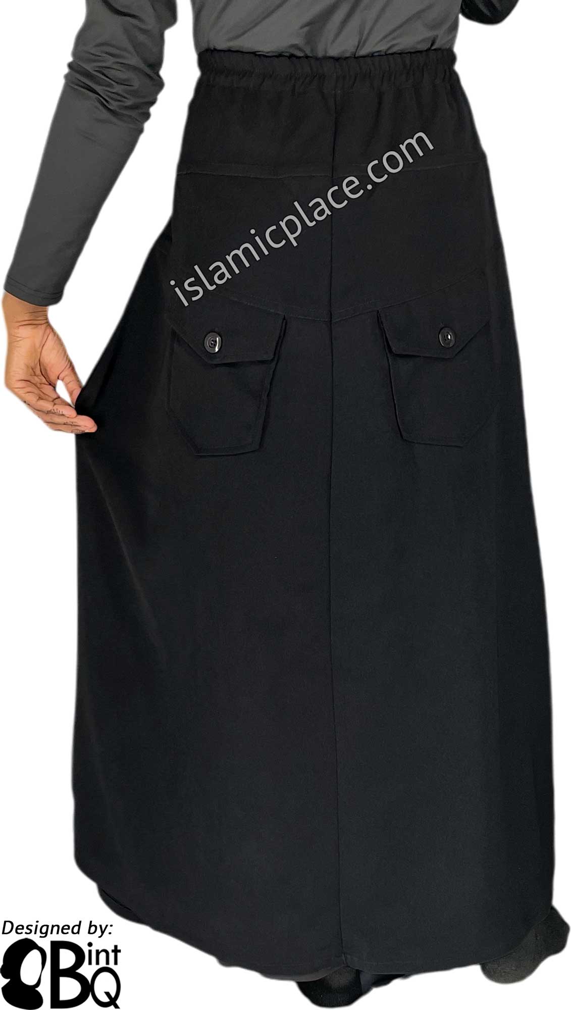 Black - Nasirah Style Desinger Skirt by BintQ - BQ231