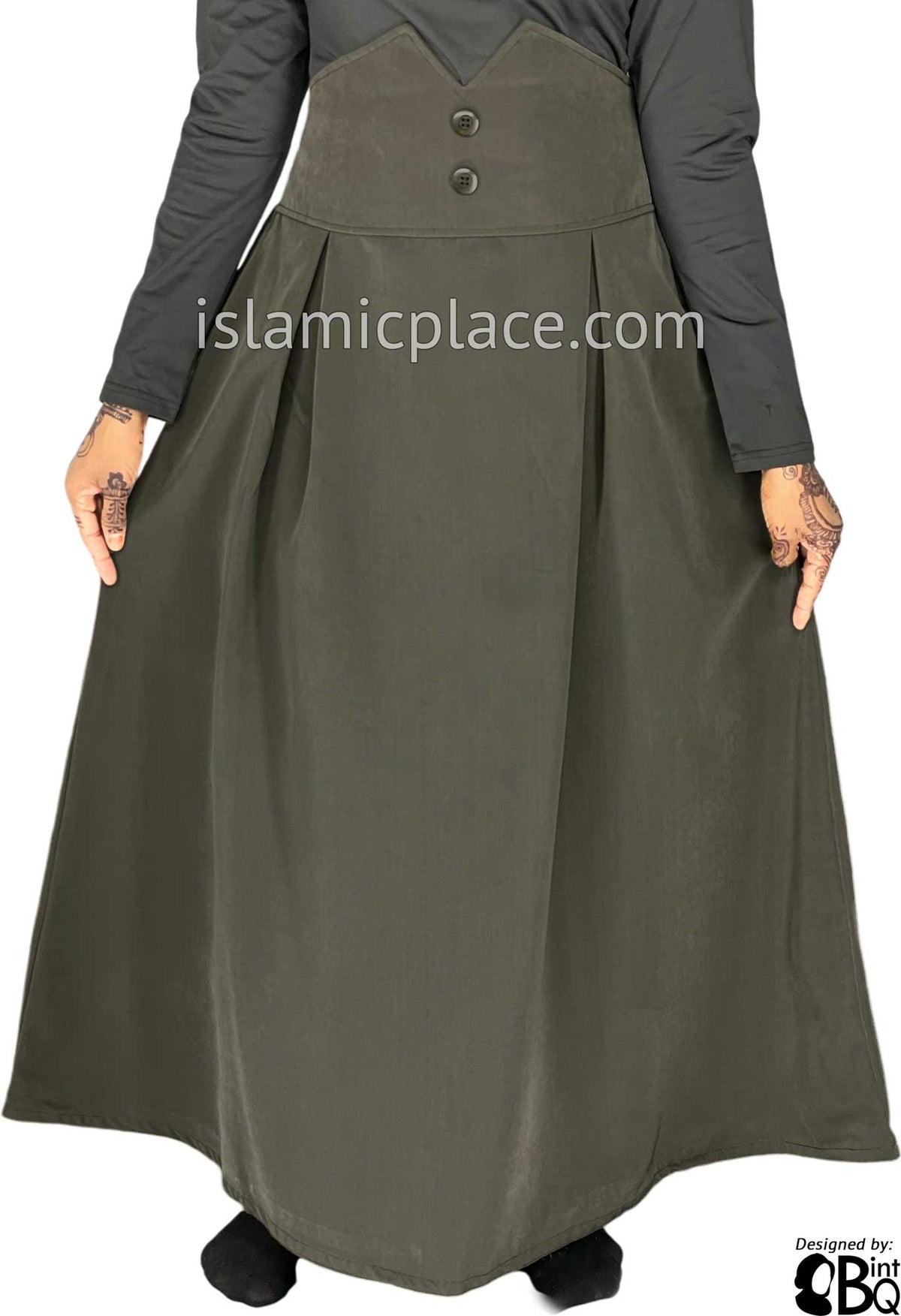 Olive - Nasirah Style Desinger Skirt by BintQ - BQ231