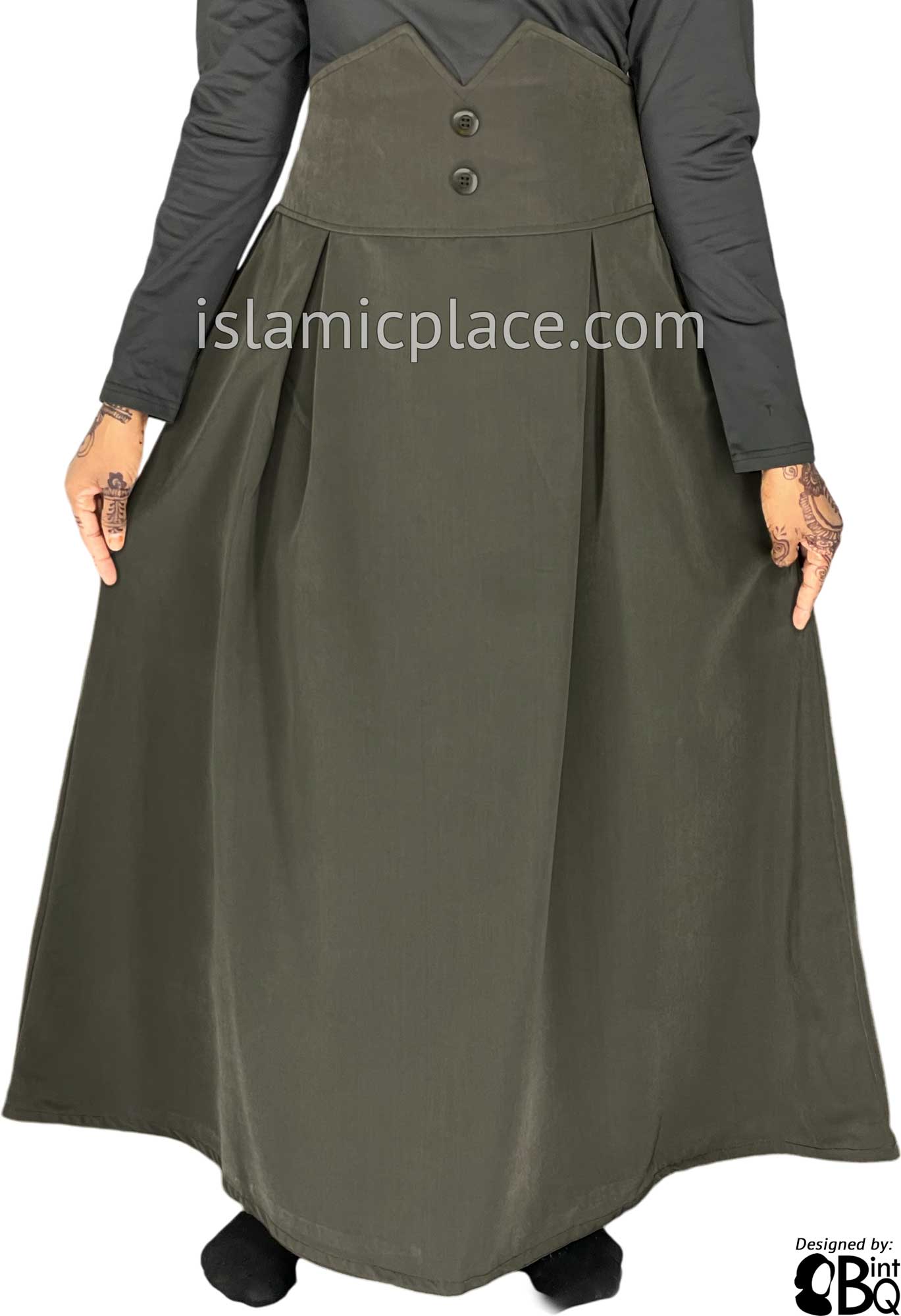 Olive - Nasirah Style Desinger Skirt by BintQ - BQ231
