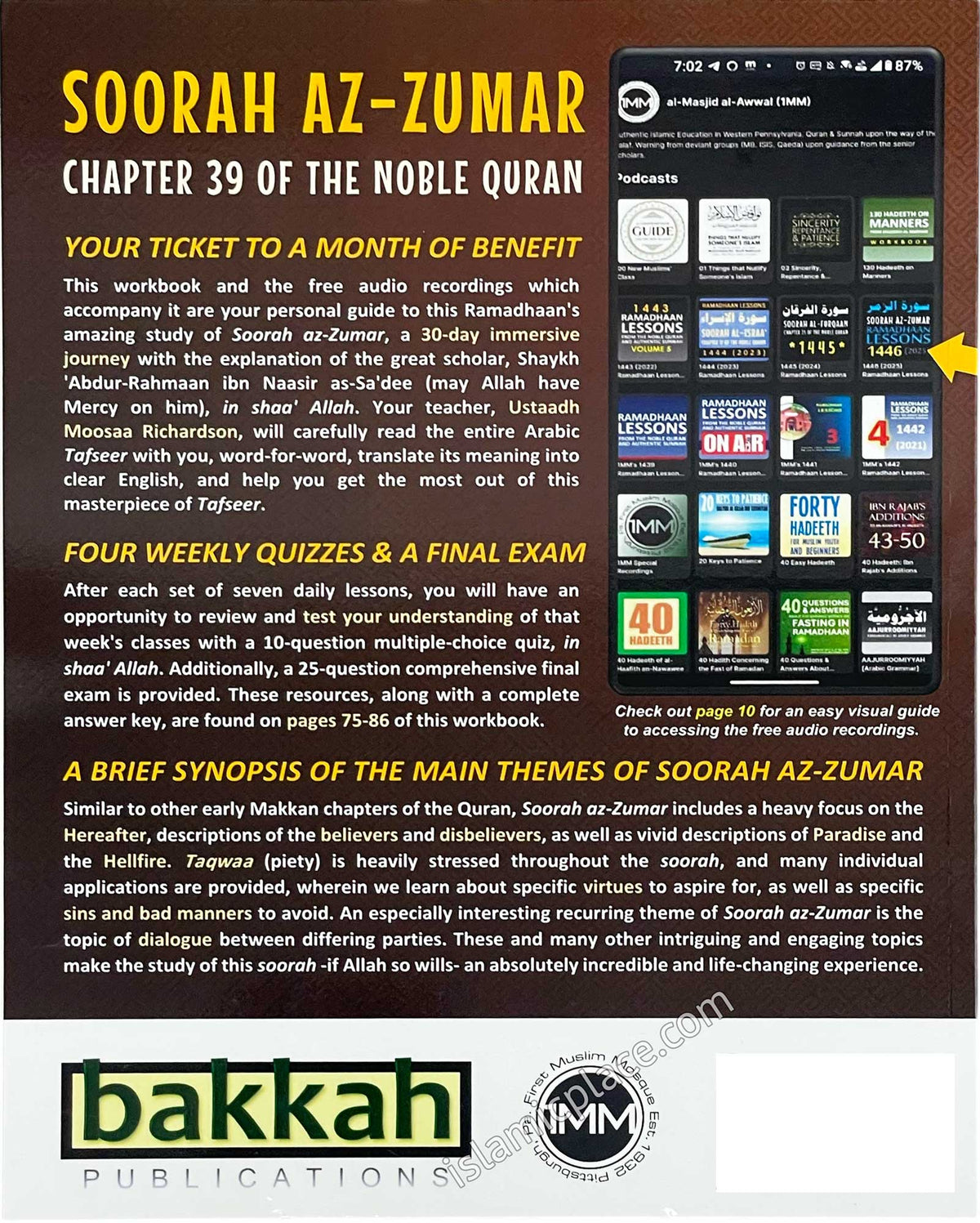 Soorah Az-Zumar Chapter 39 of The Noble Quran - Resources for your 30-day study of the Commentary of Al-Imam As-Sa'dee