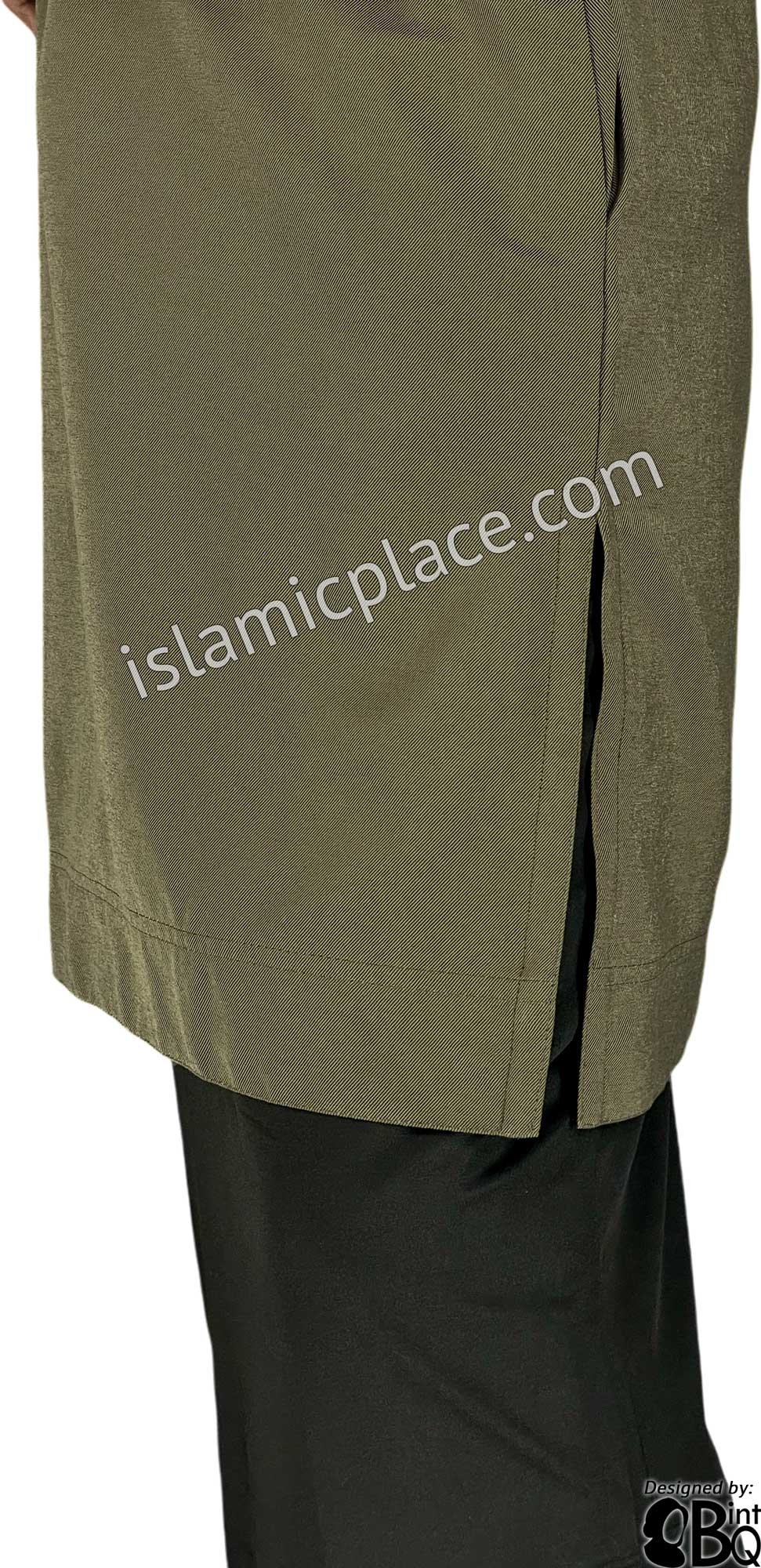 Taupe - Zaina Style Kameez Tunic Top by BintQ - BQ244