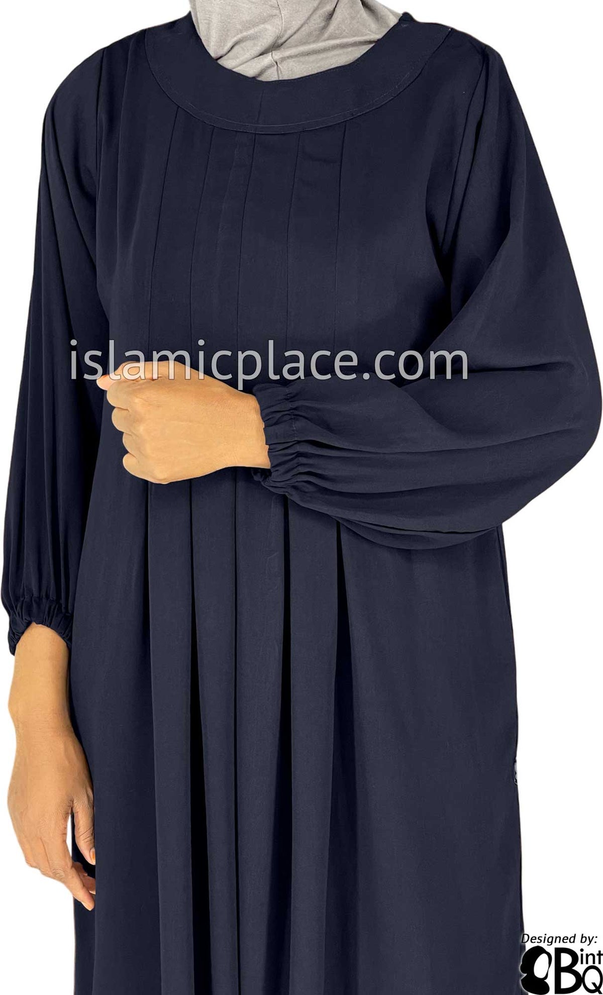 Navy Blue - Sumera Chic Girl's Abaya with Baby Doll Inspired Pleats by BintQ - BQ275