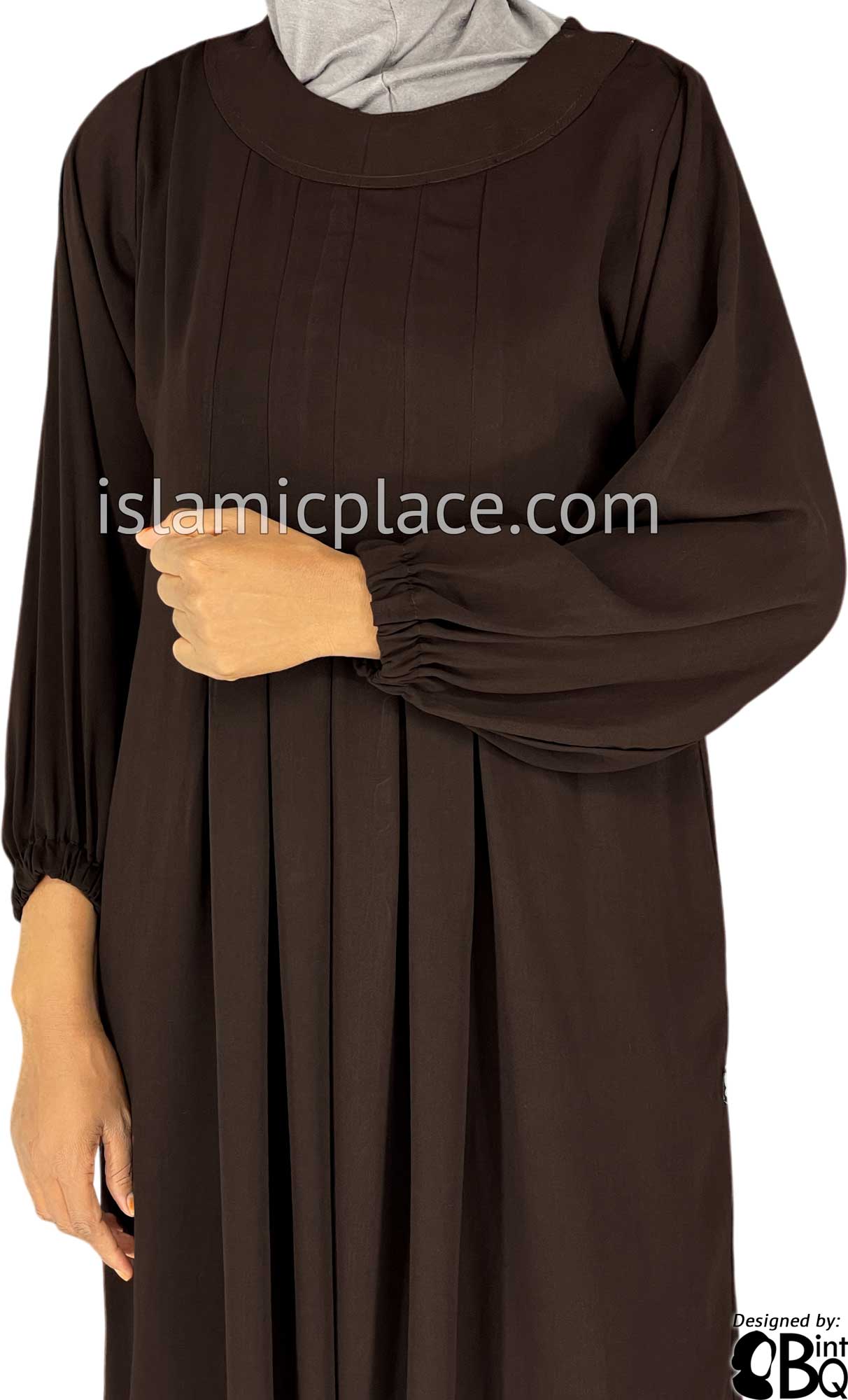 Brown - Sumera Chic Girl's Abaya with Baby Doll Inspired Pleats by BintQ - BQ275