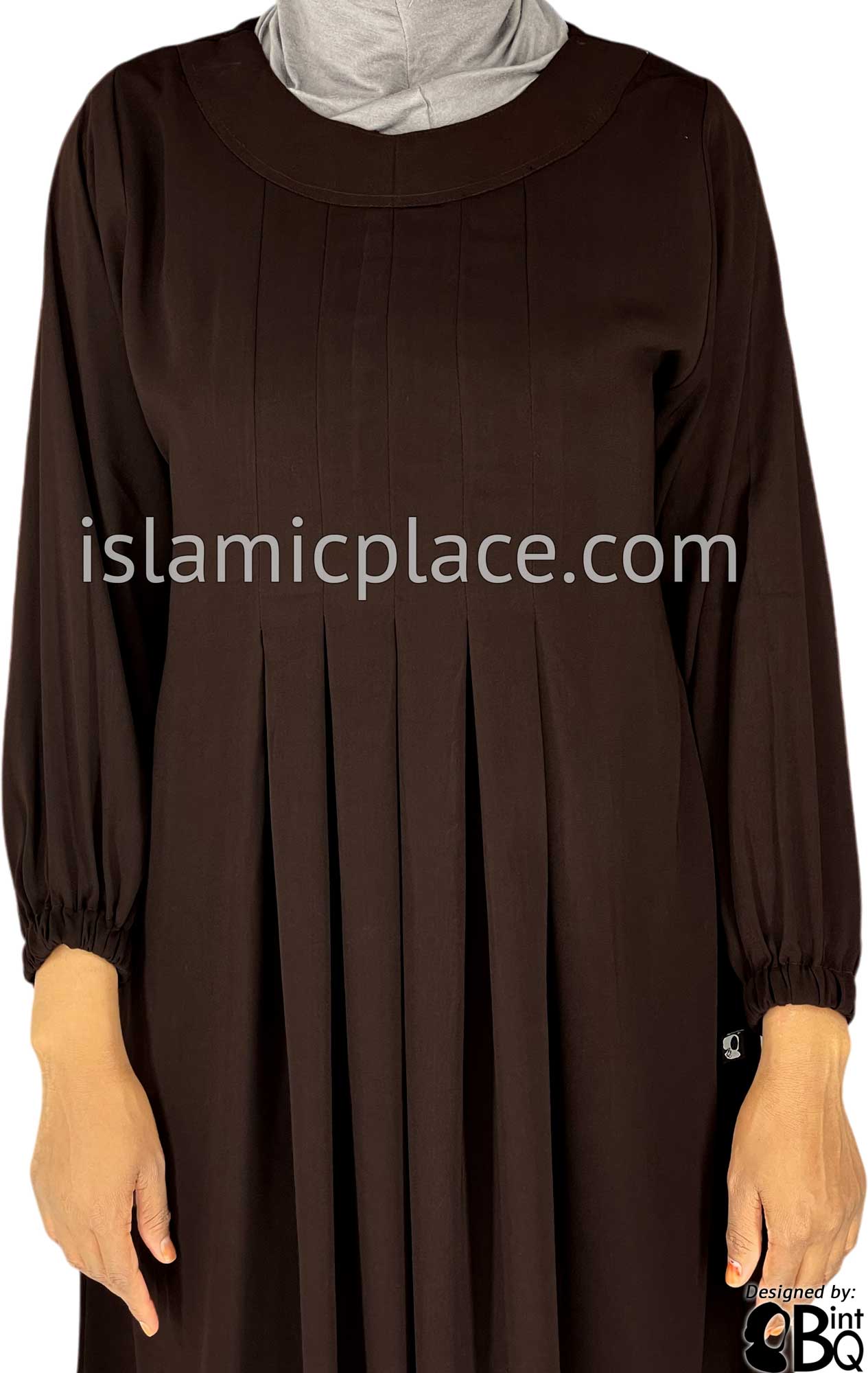 Brown - Sumera Chic Girl's Abaya with Baby Doll Inspired Pleats by BintQ - BQ275