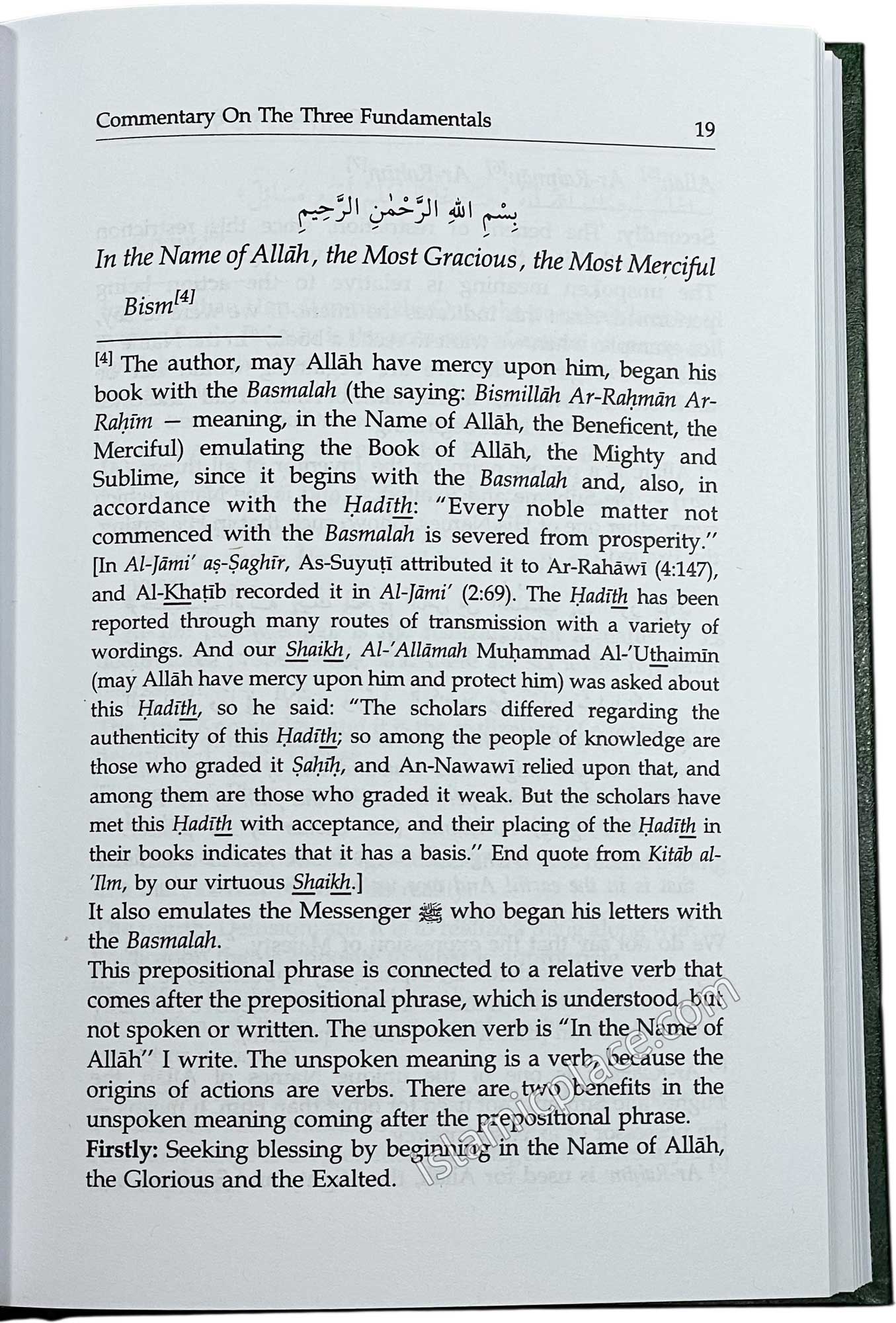 Commentary on the Three Fundamental Principles of Islam