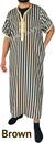 Brown - Azhar Style Short Sleeve Thob