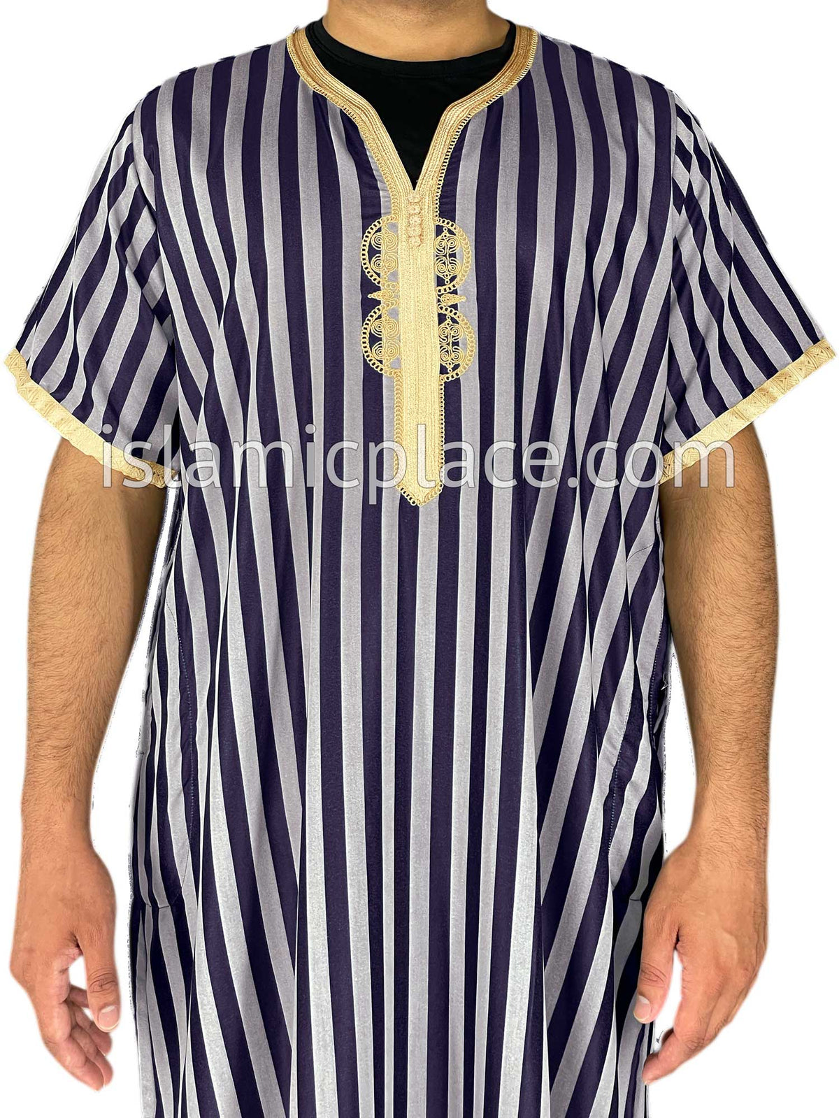 Plum - Azhar Style Short Sleeve Thob