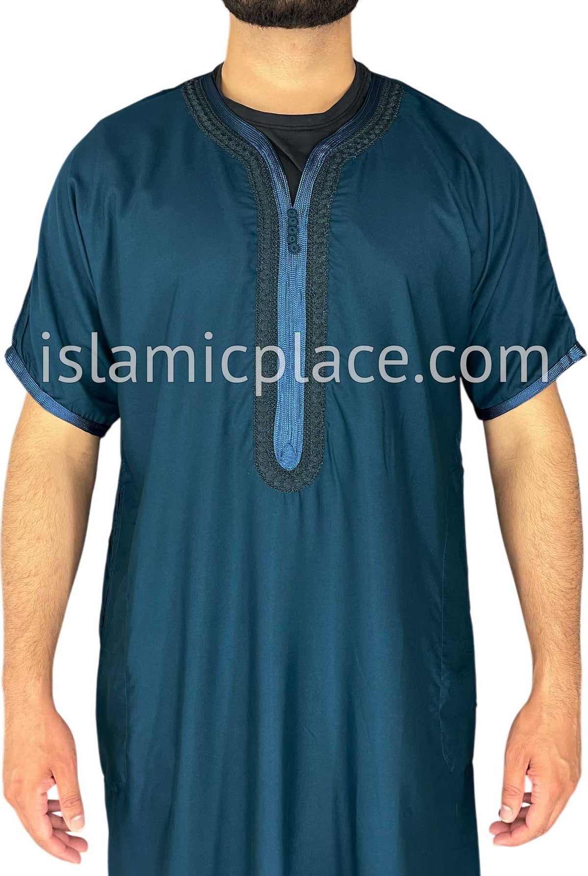Teal Blue - Ehsan Style Short Sleeve Thob