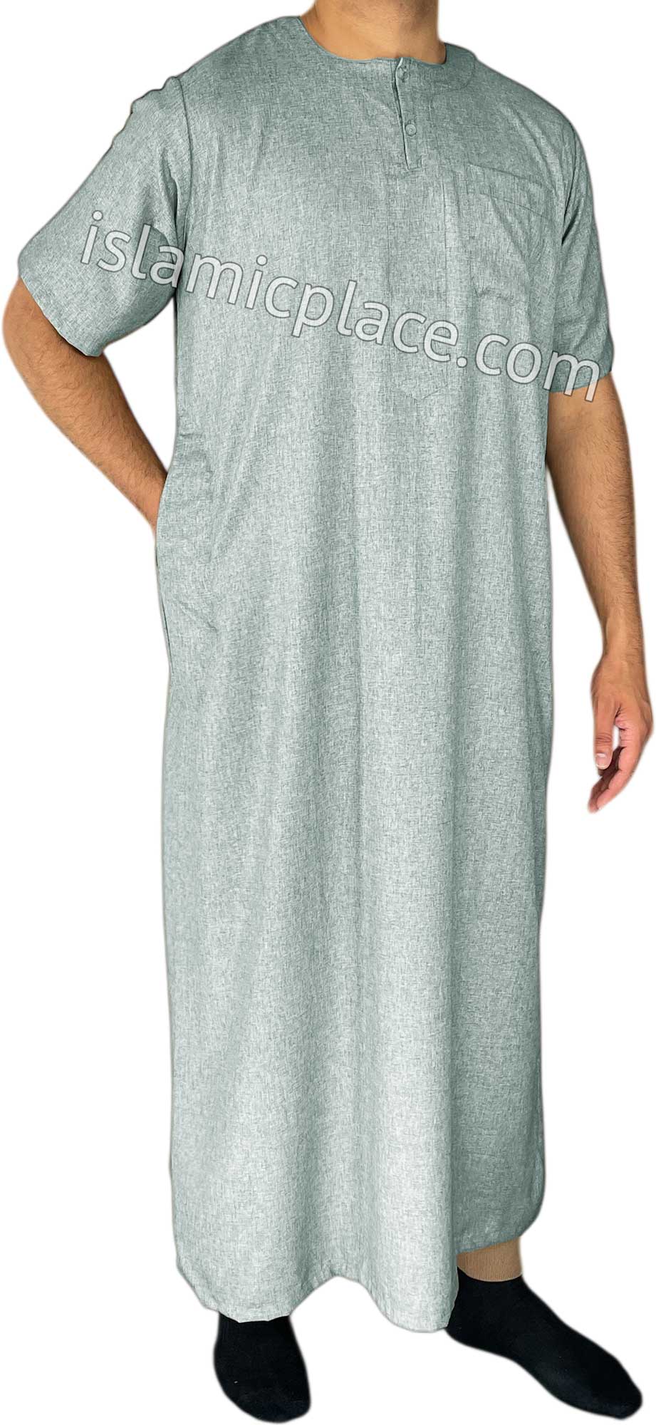 Mint Green - Jawad Style Short Sleeve Thob