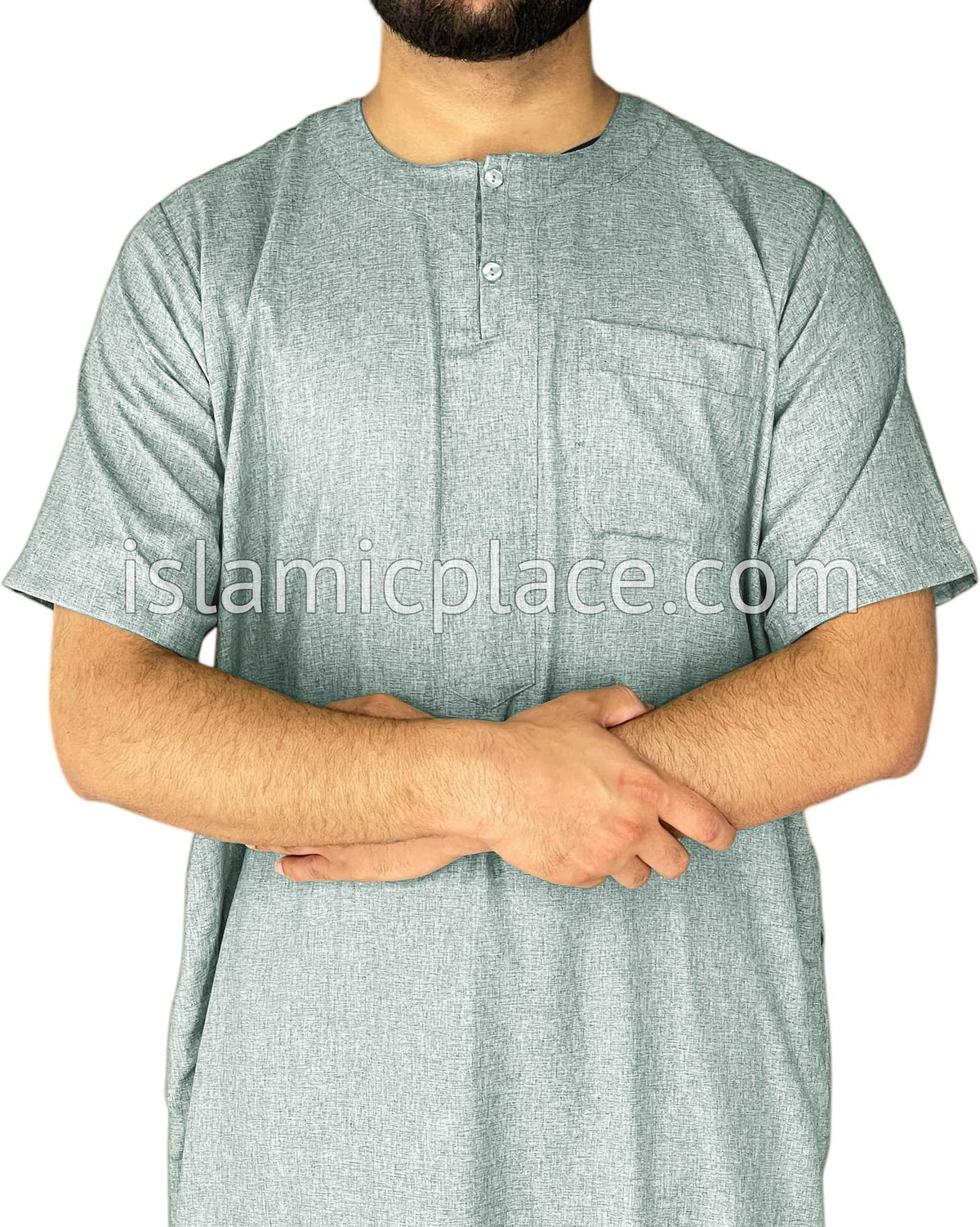 Mint Green - Jawad Style Short Sleeve Thob
