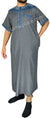 Charcoal Gray and Denim Blue - Haleem Style Short Sleeve Thob