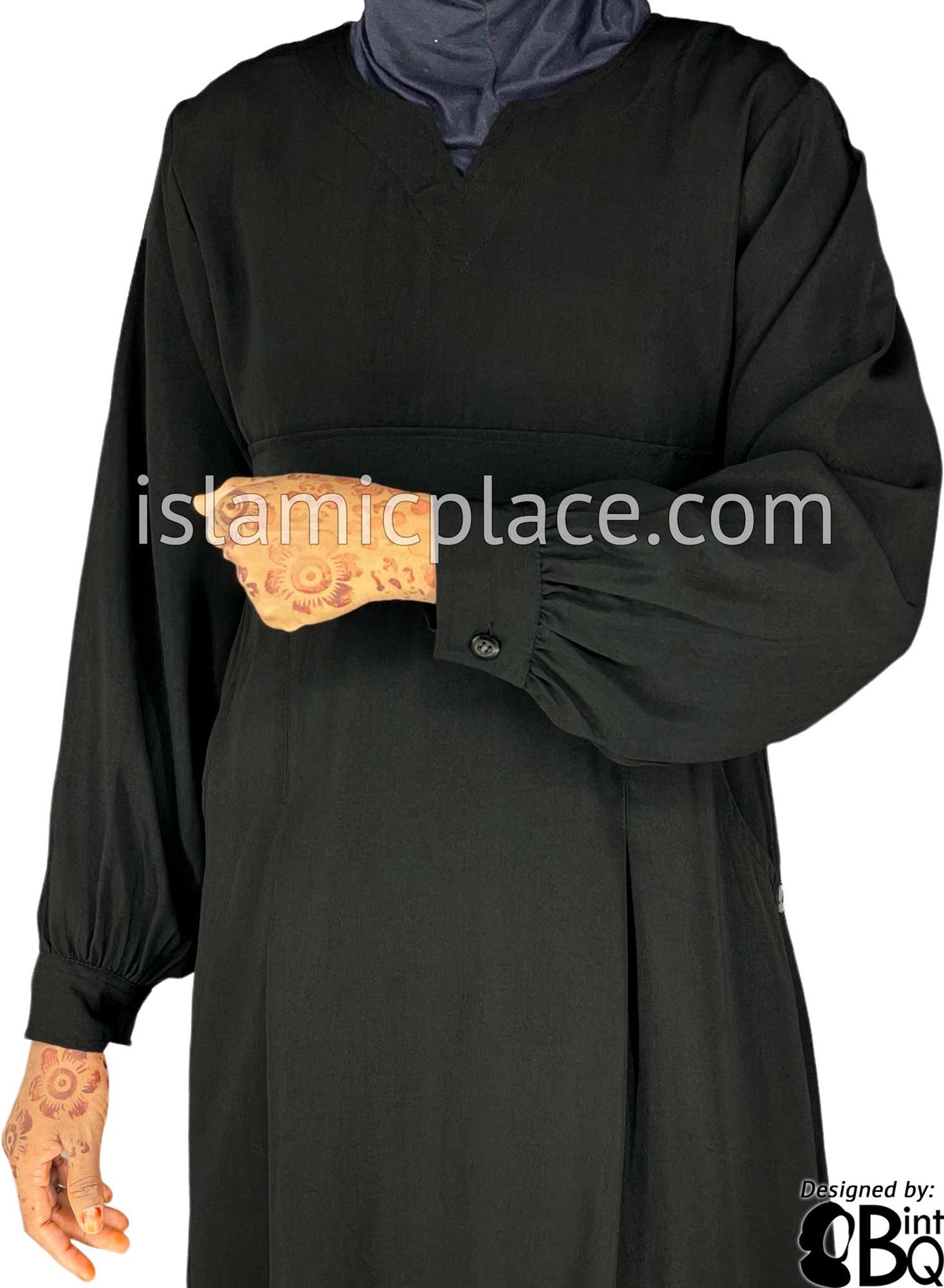 Black - Azeeza Pocket Style Girl's Abaya by BintQ - BQ277