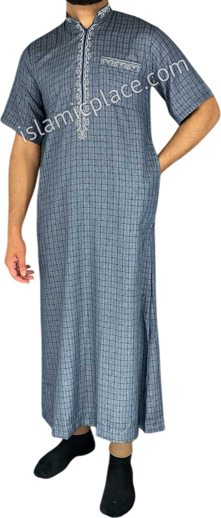 Charcoal Gray - Irfan Style Short Sleeve Thob