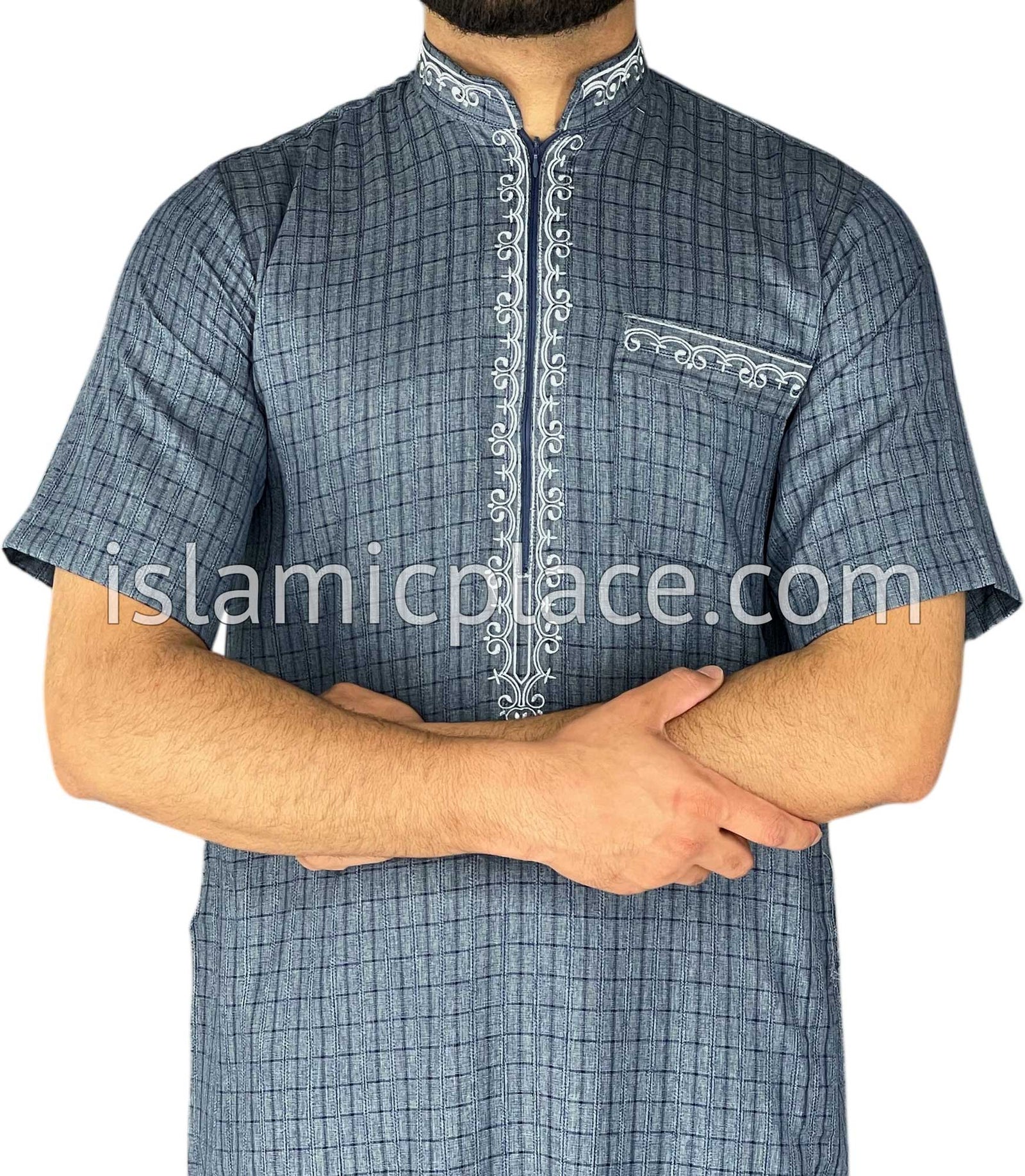 Charcoal Gray - Irfan Style Short Sleeve Thob