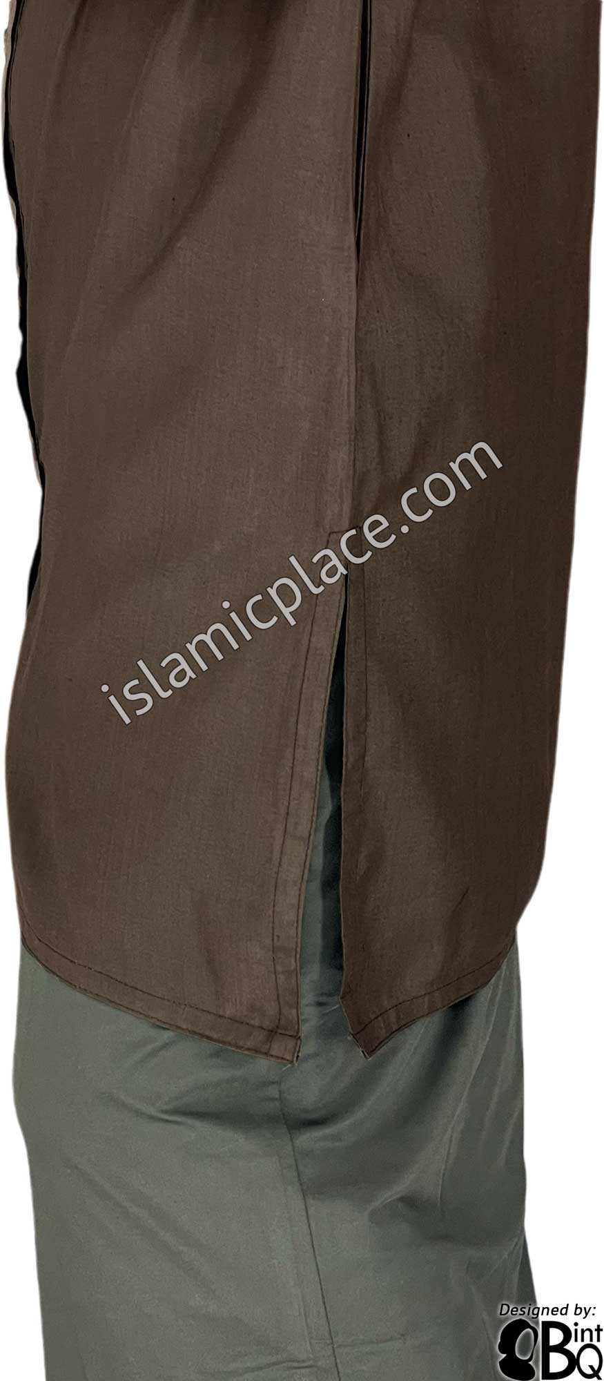 Brown - Rafia Style Kameez Tunic Top by BintQ - BQ194B