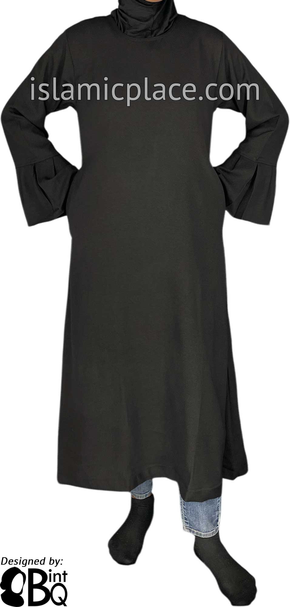 Black - Bushra Bell Sleeve Style Girl's Abaya by BintQ