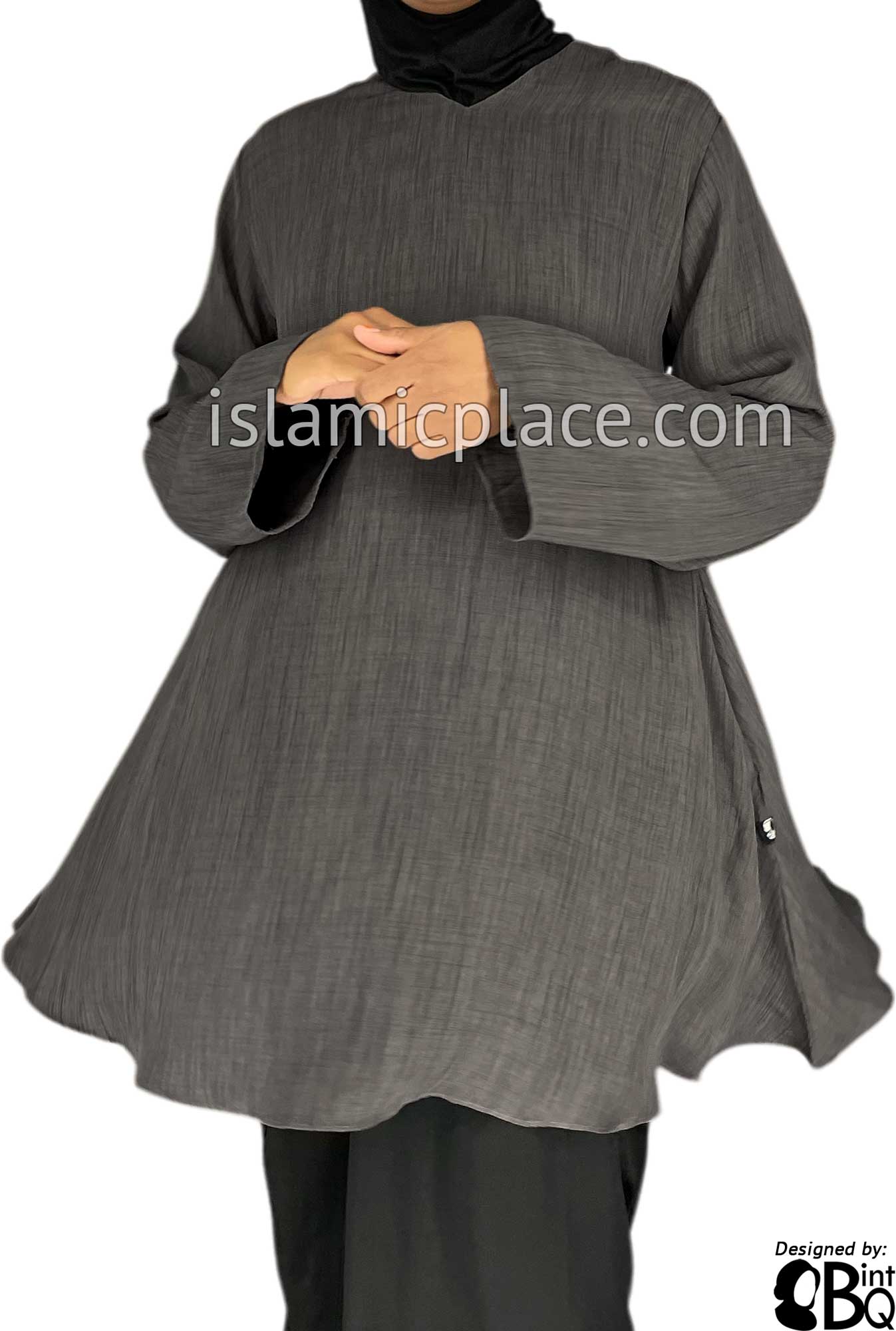 Gray Plum - Shireen Style Kameez Tunic Top by BintQ - BQ51
