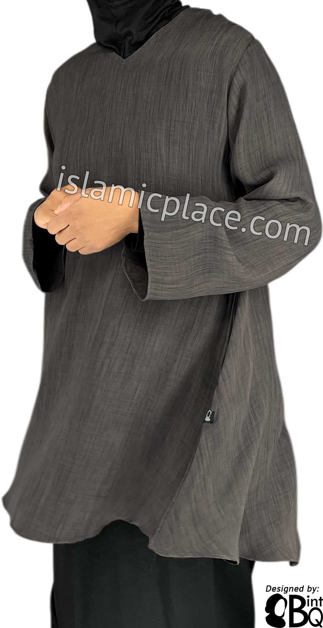 Gray Plum - Shireen Style Kameez Tunic Top by BintQ - BQ51