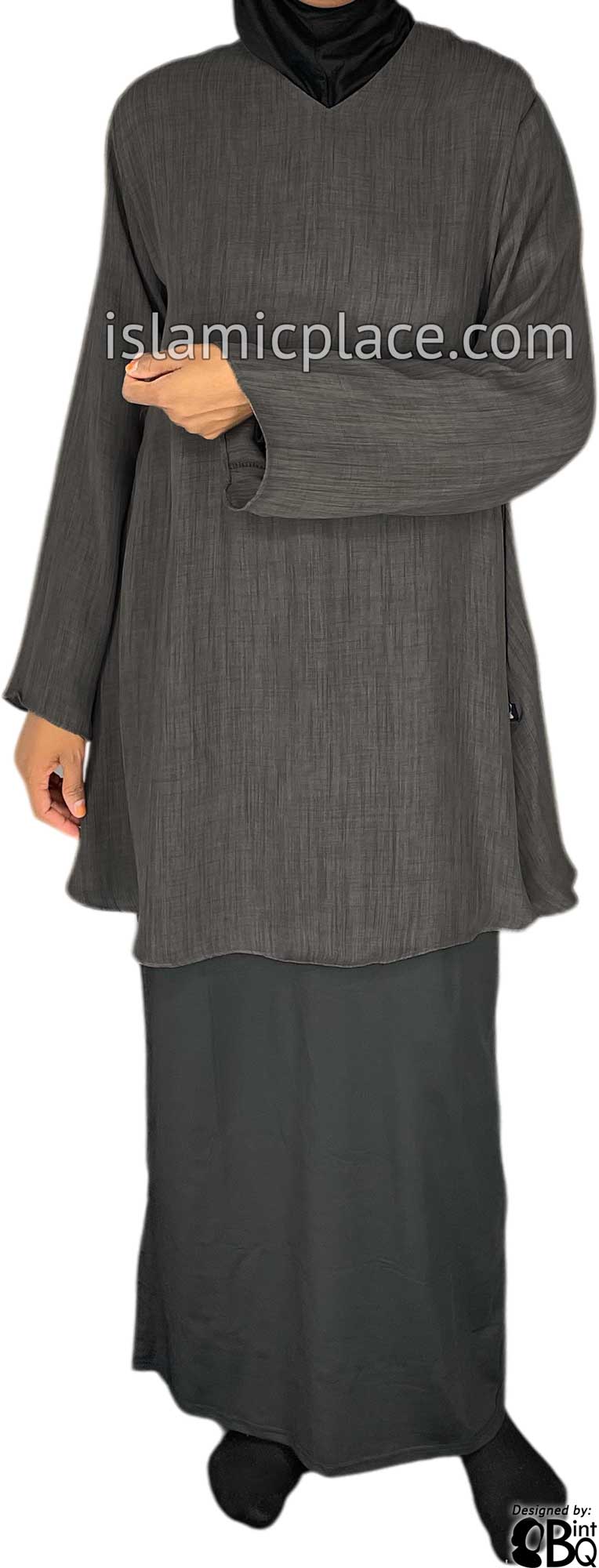 Gray Plum - Shireen Style Kameez Tunic Top by BintQ - BQ51