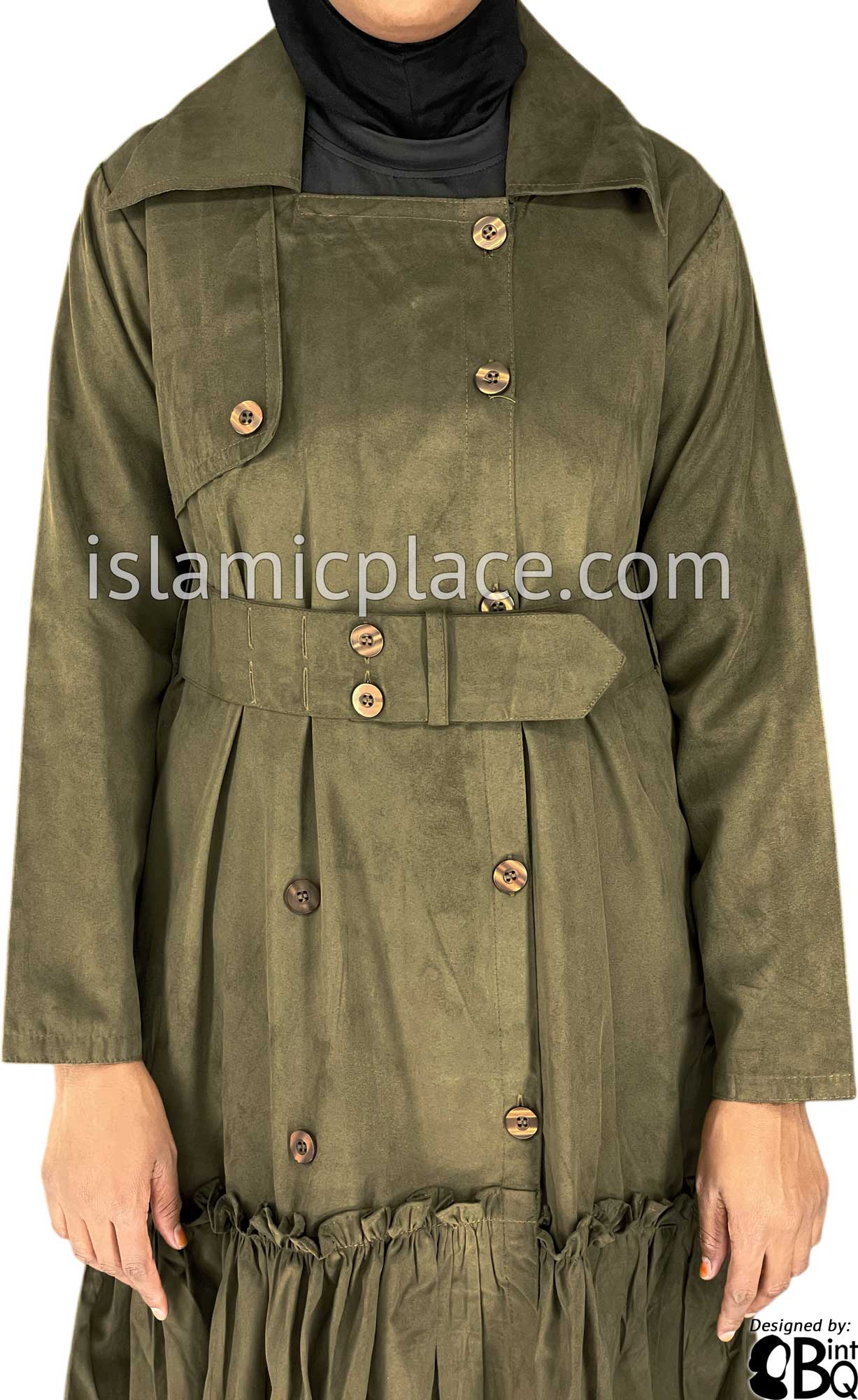 Taupe - Aneesa Designer Coat by BintQ - BQ222