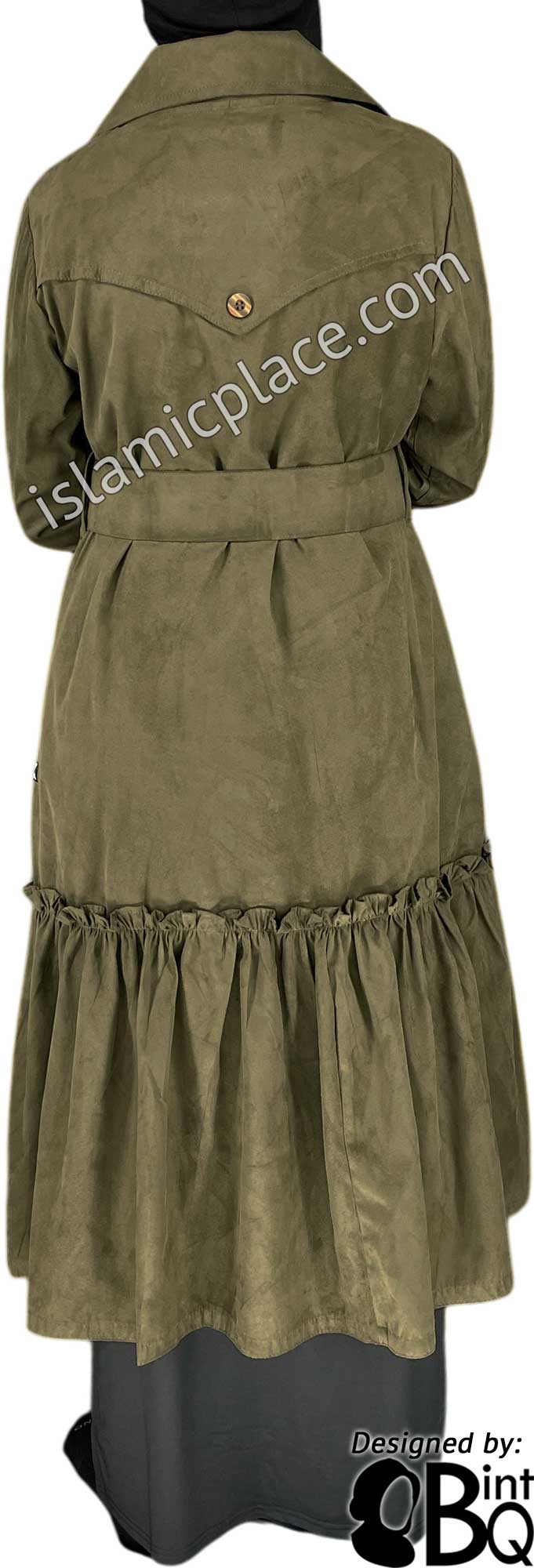 Taupe - Aneesa Designer Coat by BintQ - BQ222