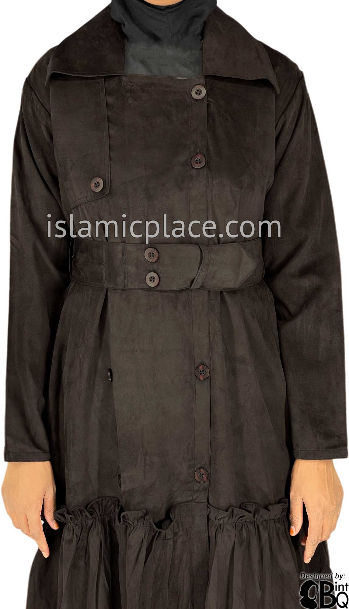 Brown - Aneesa Designer Coat by BintQ - BQ222