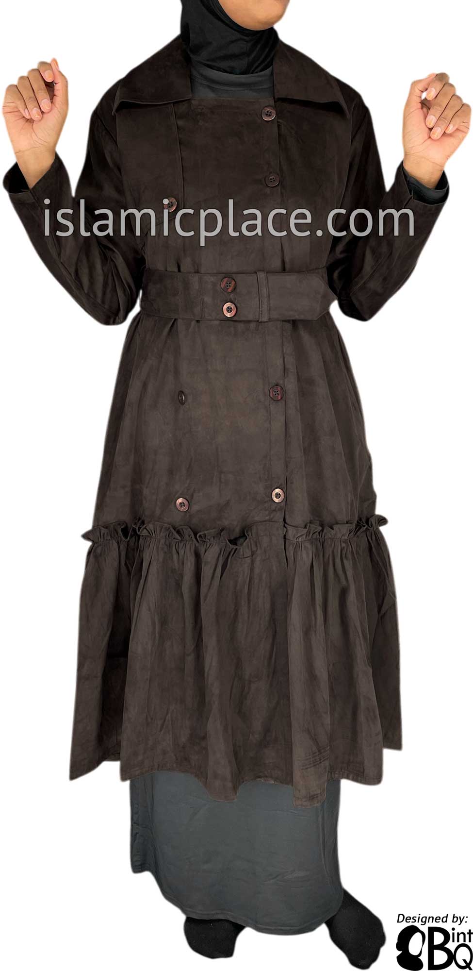 Brown - Aneesa Designer Coat by BintQ - BQ222