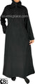 Black - Versatile Abaya with Silver Pinstripe Fabric by BintQ - BQ73